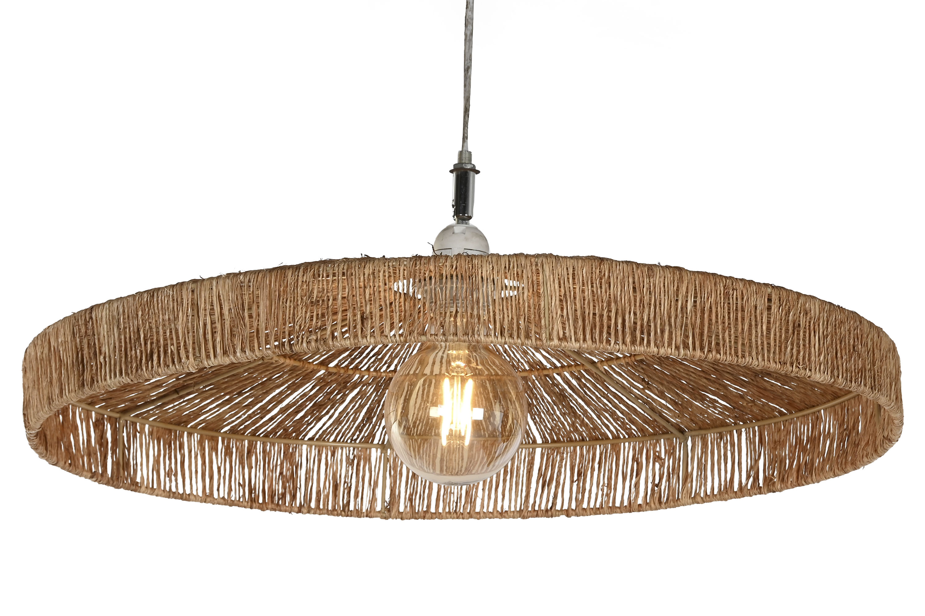 PANTALLA YUTE METAL 58X58X10 NATURAL 2