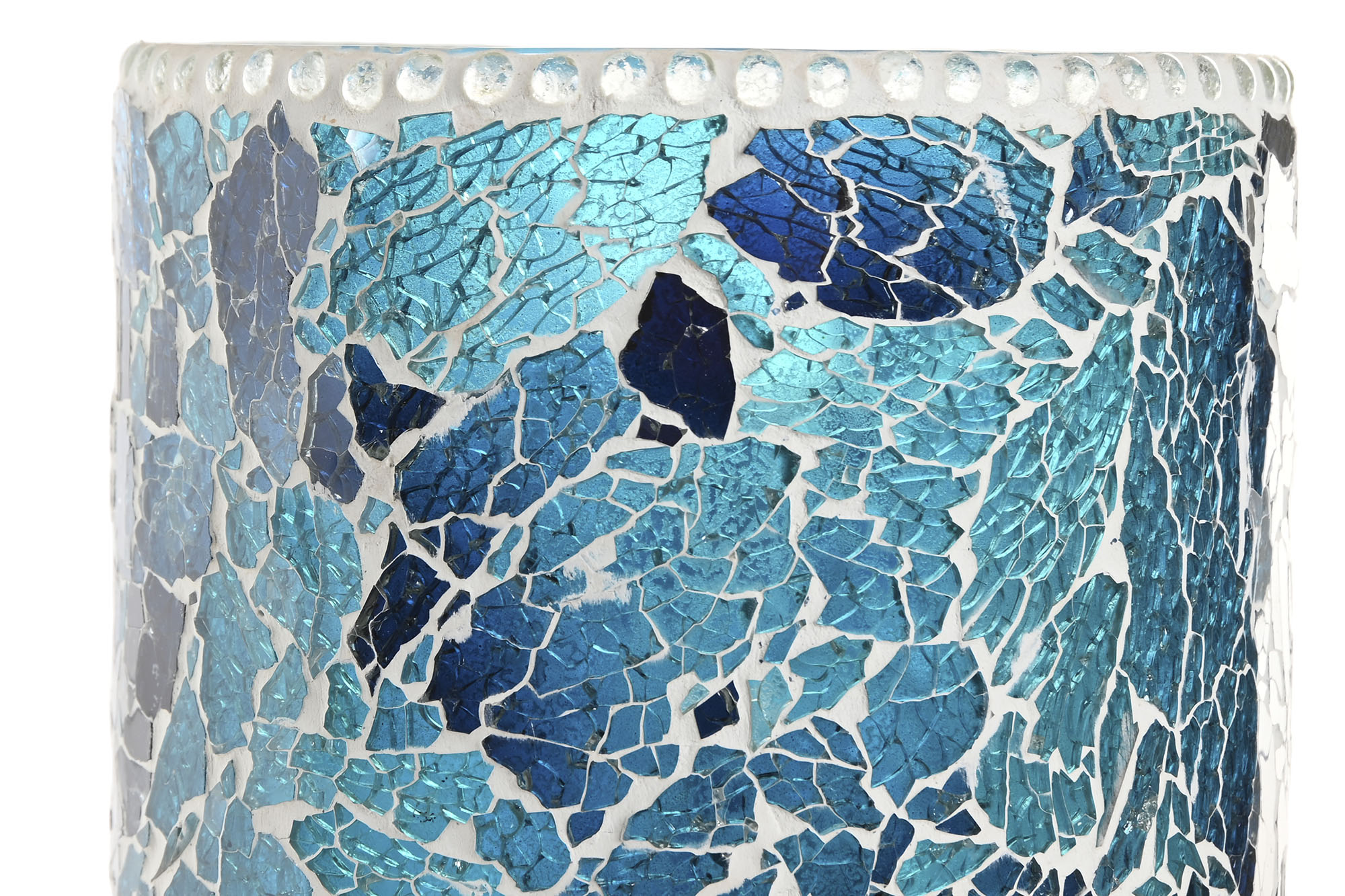 LAMPARA SOBREMESA CRISTAL 15X15X30 CRAQUELADO AZUL 3