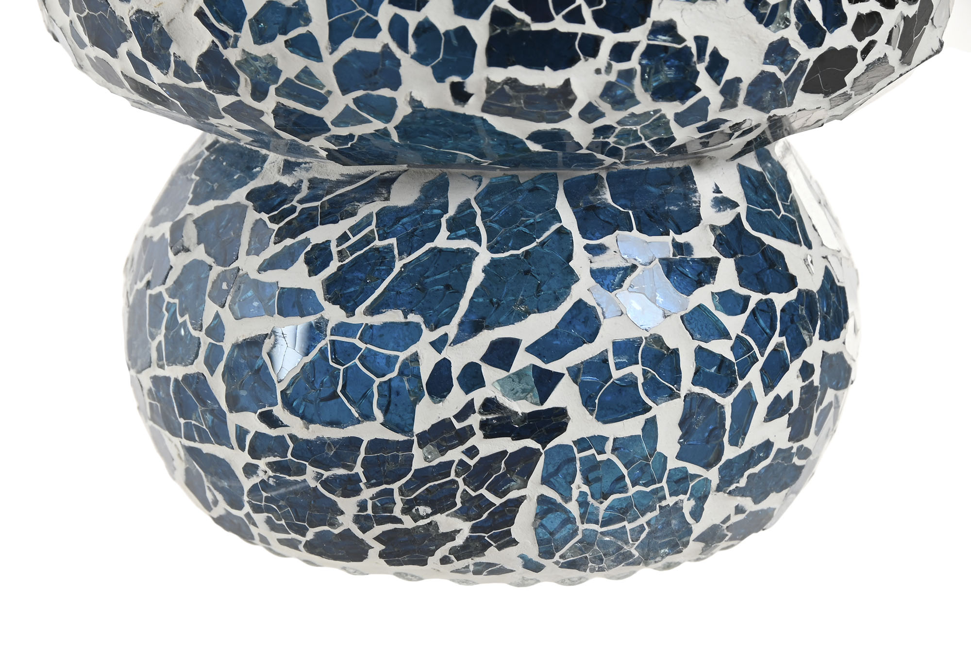 LAMPARA SOBREMESA CRISTAL 13X13X17 CRAQUELADO AZUL 4