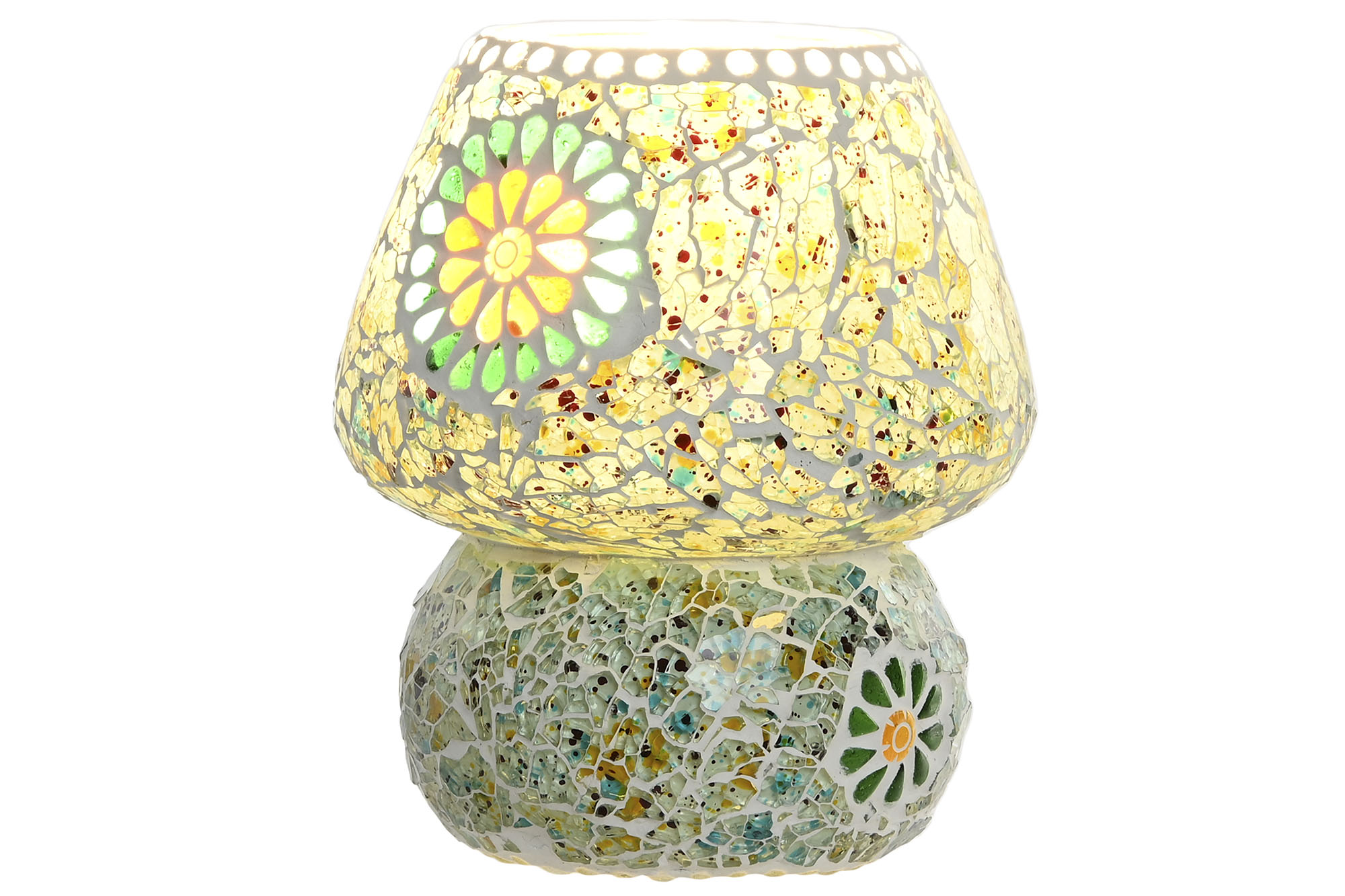 LAMPARA SOBREMESA CRISTAL 13X13X17 CRAQUELADO 2