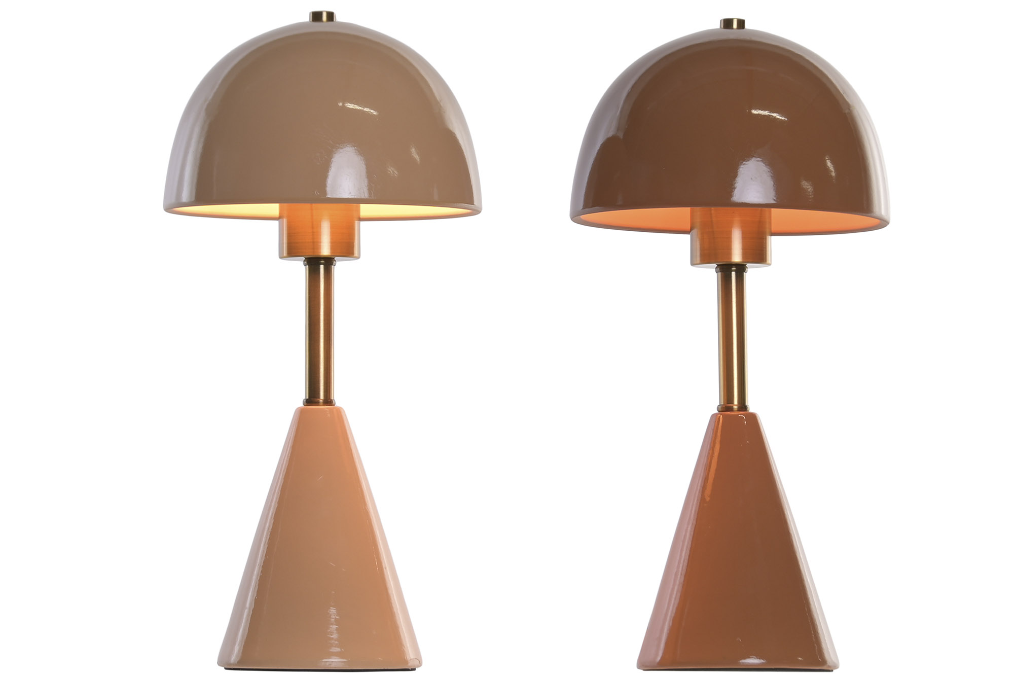LAMPARA SOBREMESA METAL 17X17X35 SETA BEIGE 2