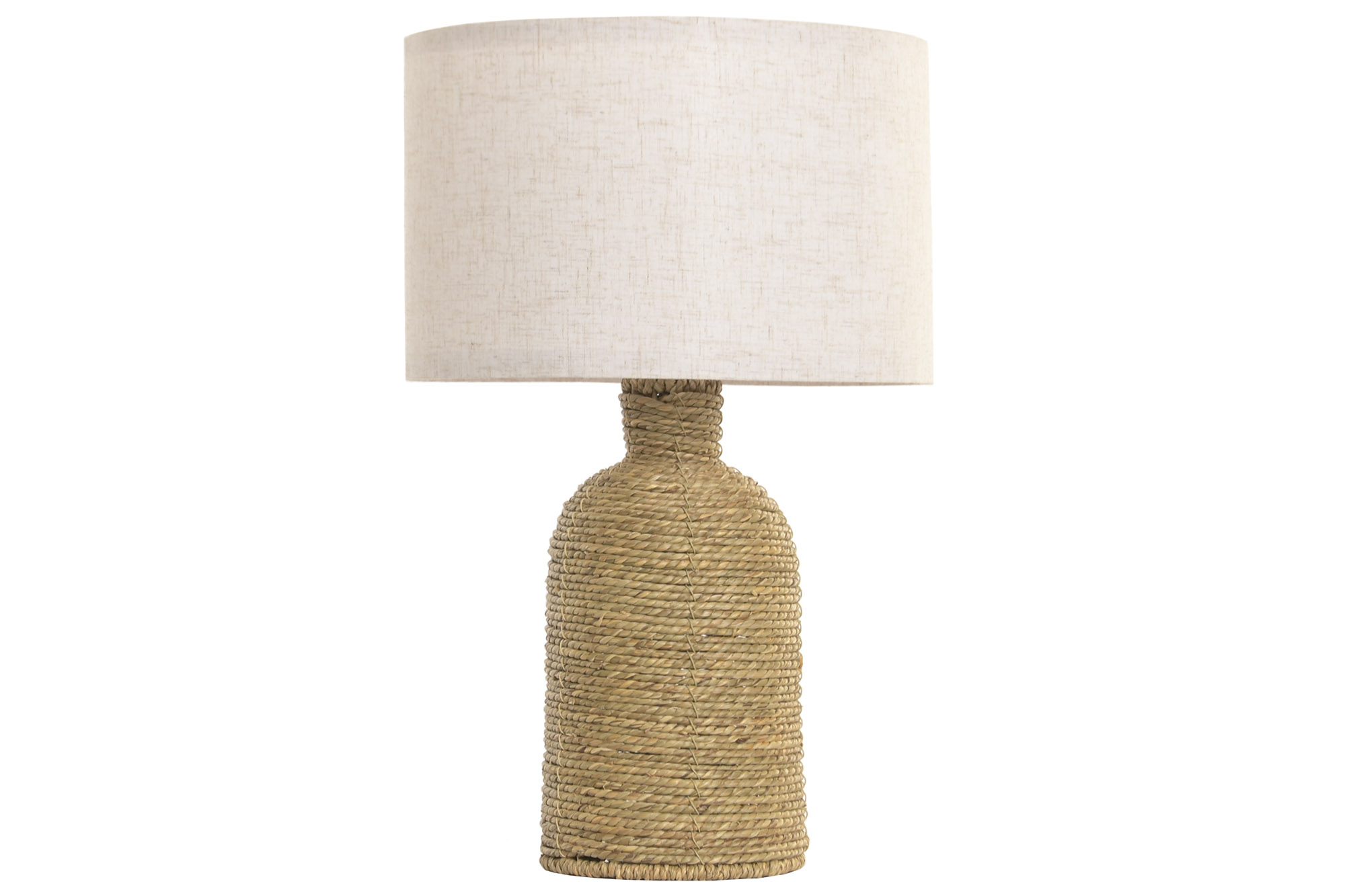 LAMPARA SOBREMESA SEAGRASS POLIESTER 30X30X52