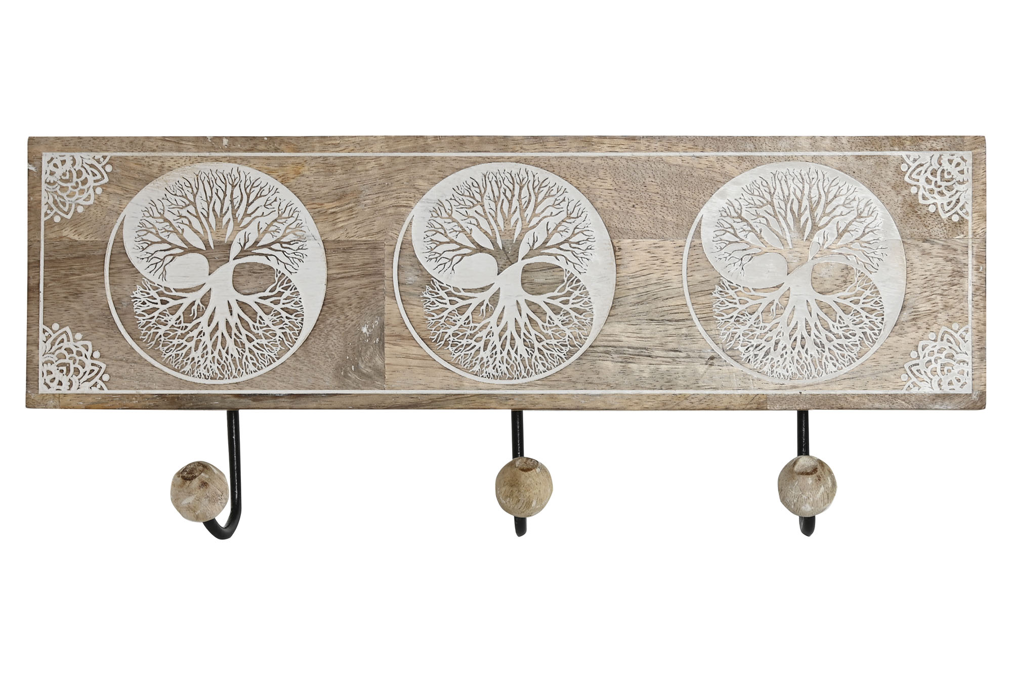 PERCHERO PARED MANGO METAL 38X5X16 ARBOL BLANCO