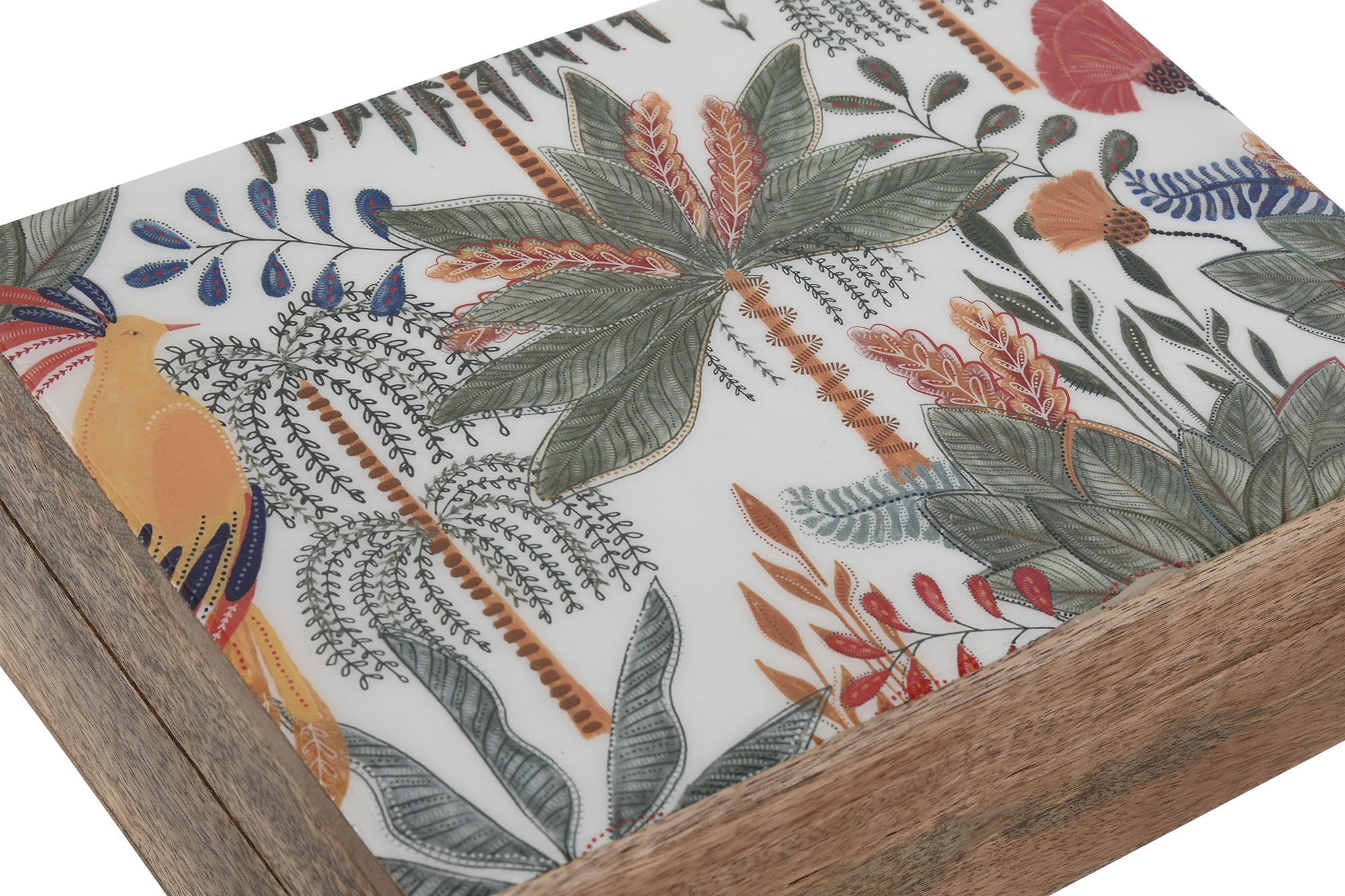 JOYERO MANGO 21.5X14X6CM PALMERA TALLADO 2
