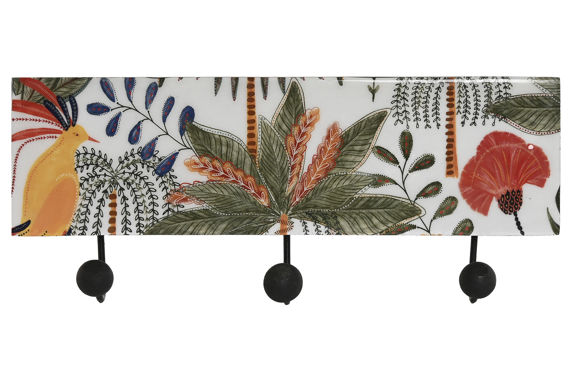 PERCHERO PARED MANGO METAL 38X5X16 PALMERA VERDE
