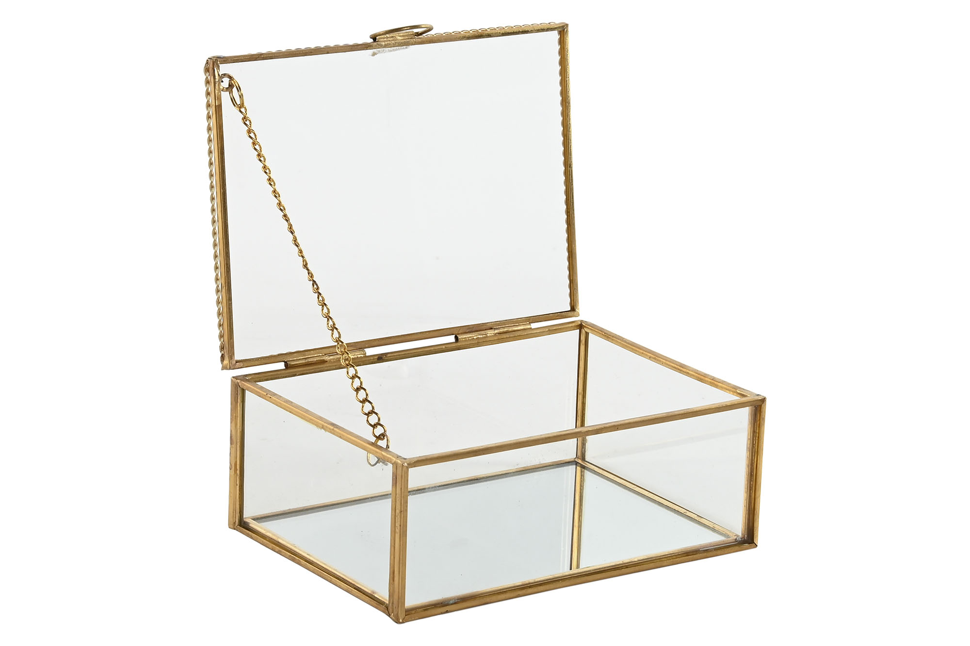 JOYERO CRISTAL METAL 14X10,3X5,8 DORADO