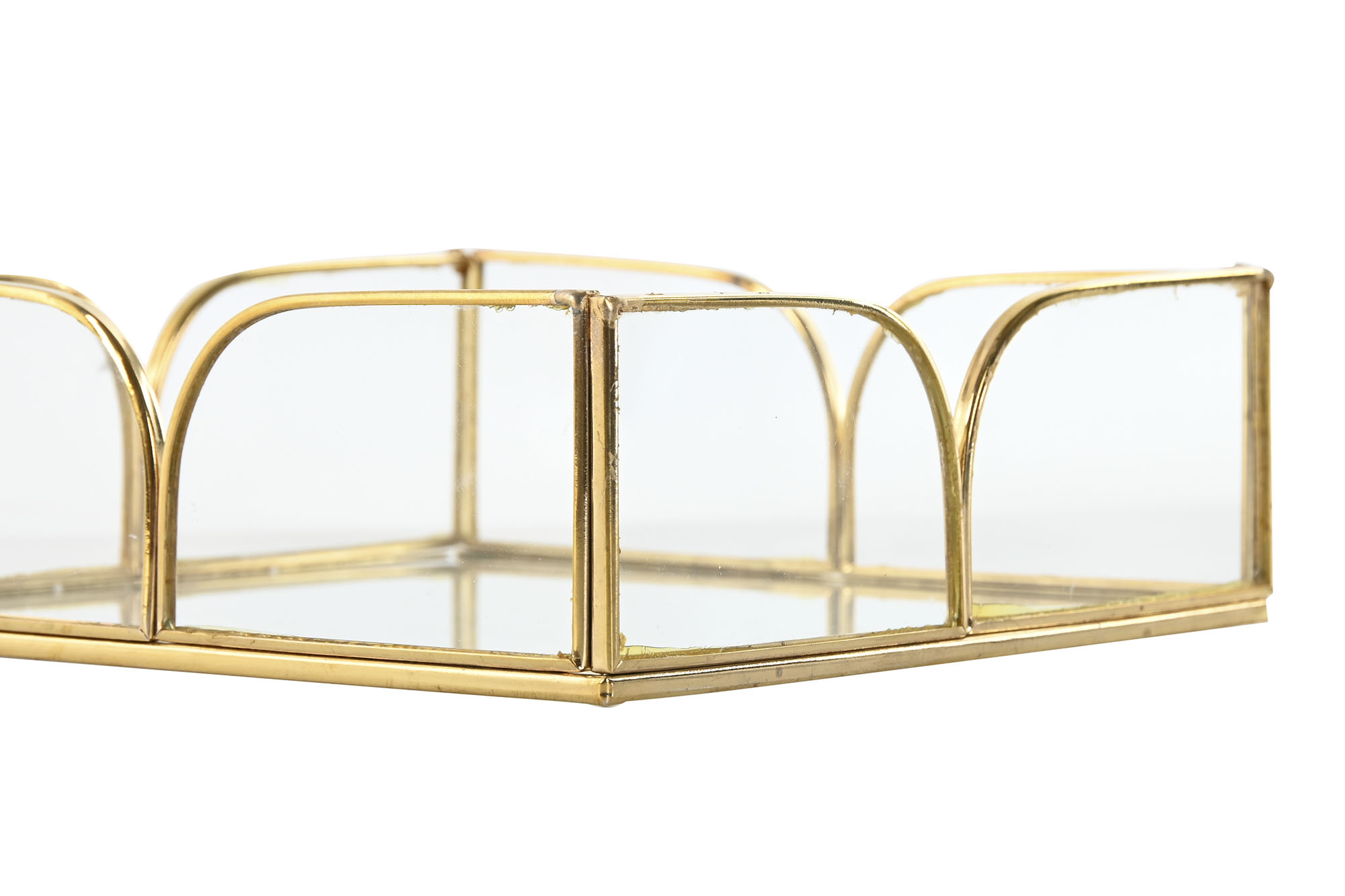 JOYERO CRISTAL METAL 16X16X5,3 DORADO 3
