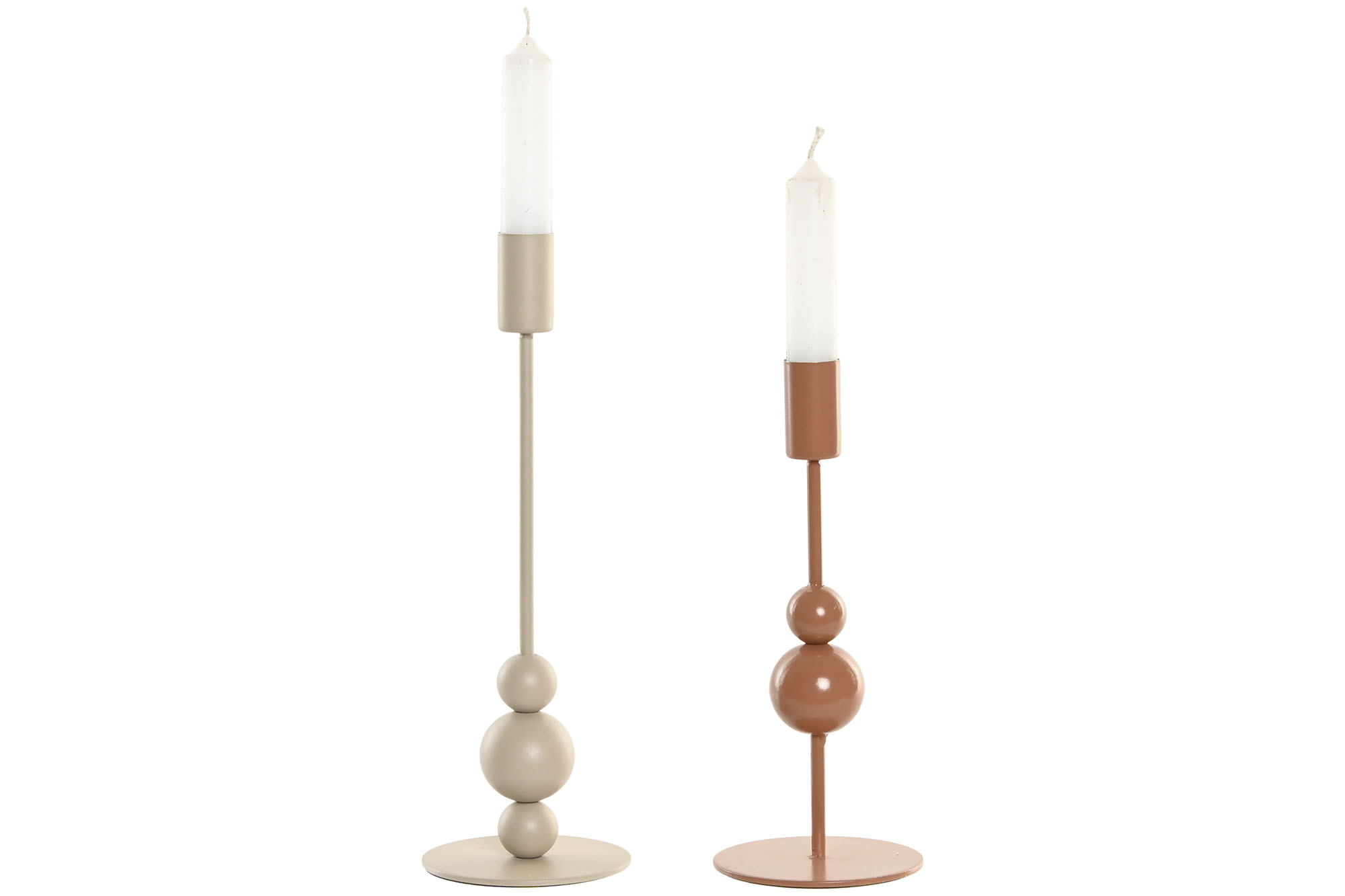 CANDELABRO SET 2 METAL 9X9X26,5 CREMA 3