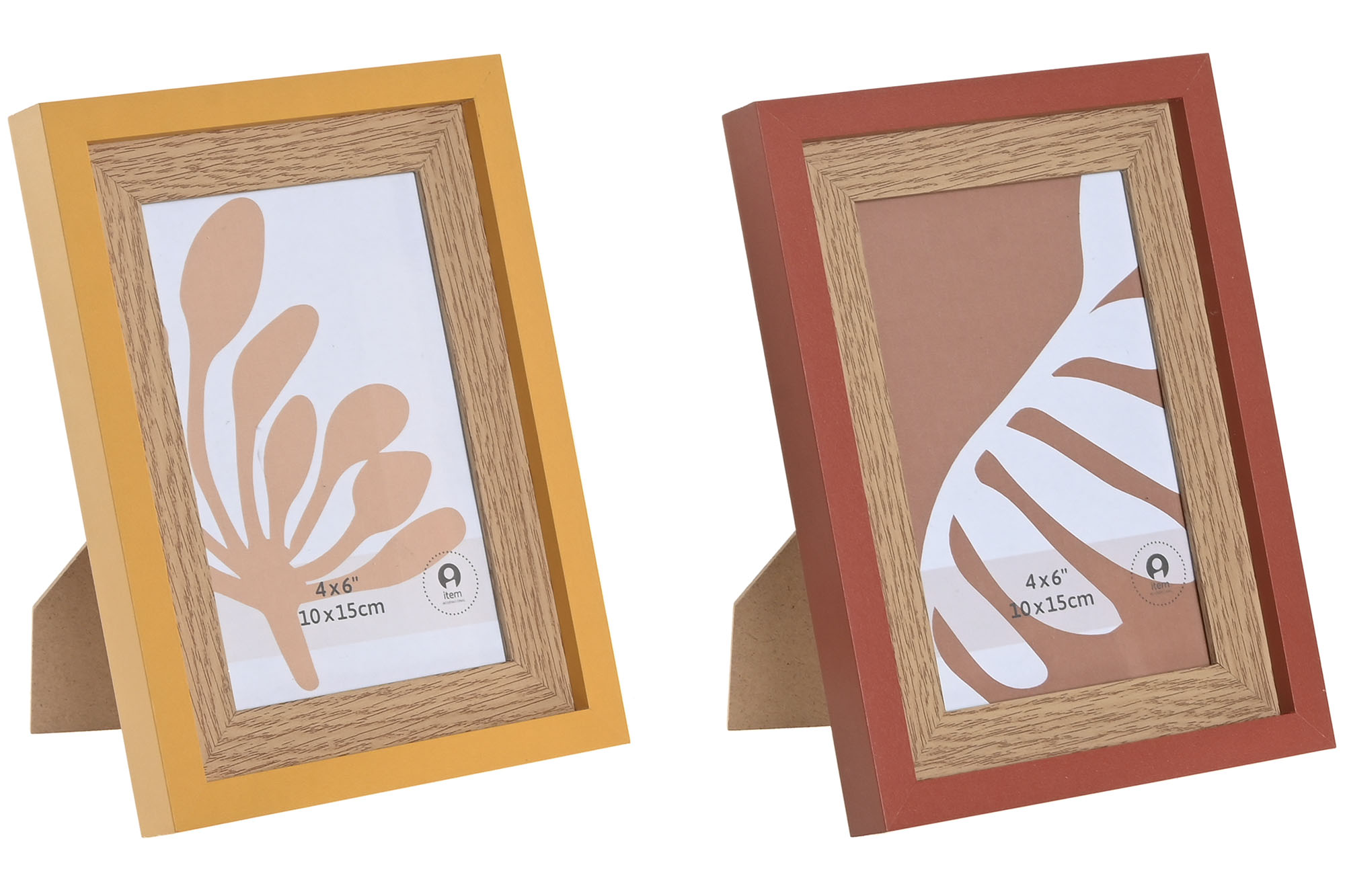 MARCO FOTO 10X15 MDF CRISTAL 15X2X20CM TEJA