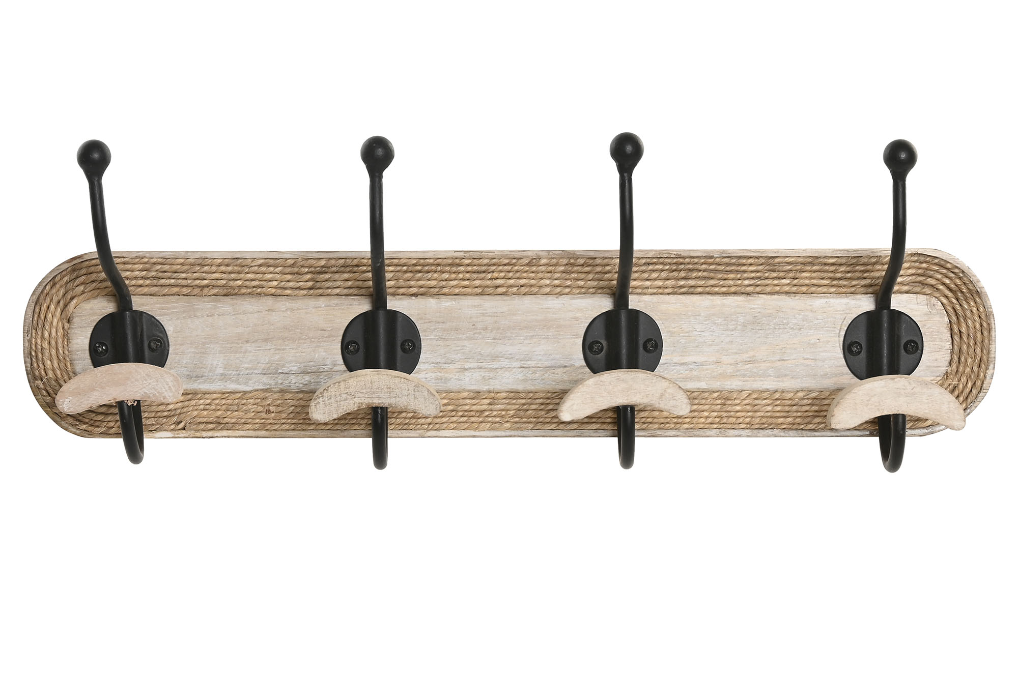 PERCHERO PARED MANGO CUERDA 52X10X18 4 GANCHOS