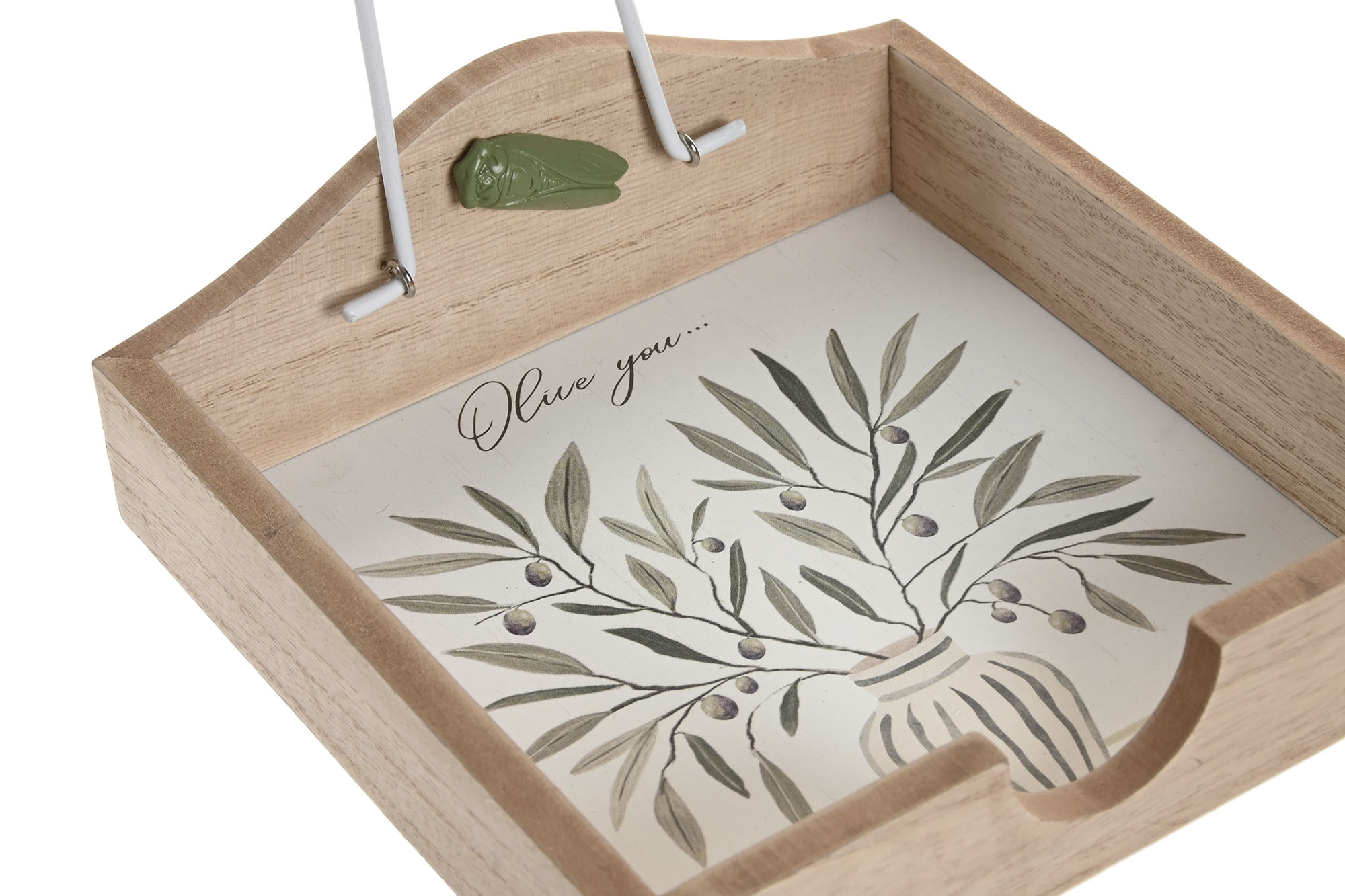 SERVILLETERO MDF METAL 19X19X7,5 BLANCO 2