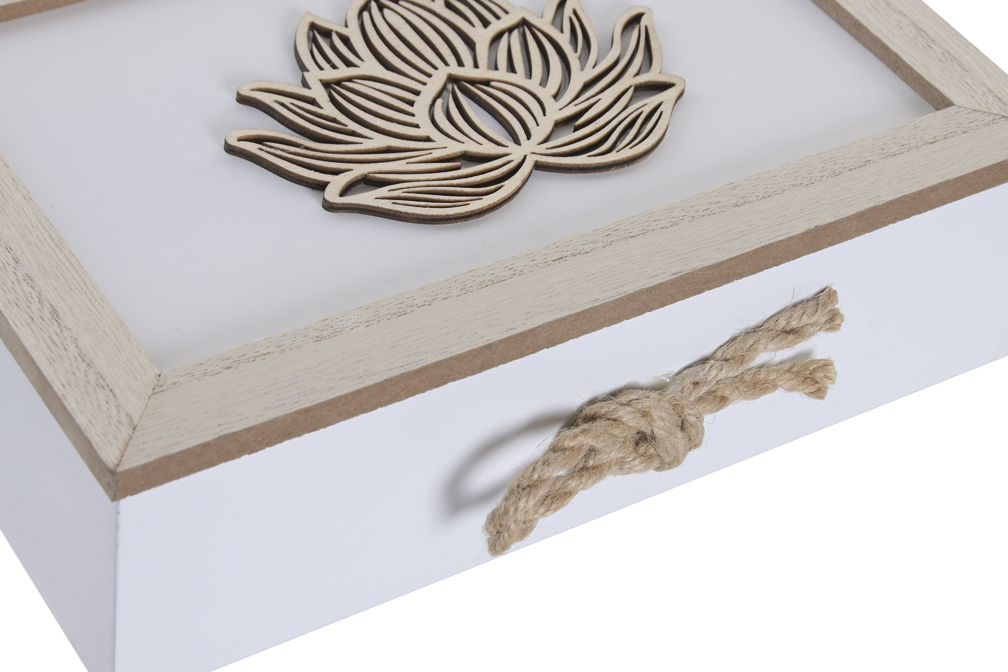 CAJA INFUSIONES MDF CUERDA 24X17X7 FLOR DE LOTO 2