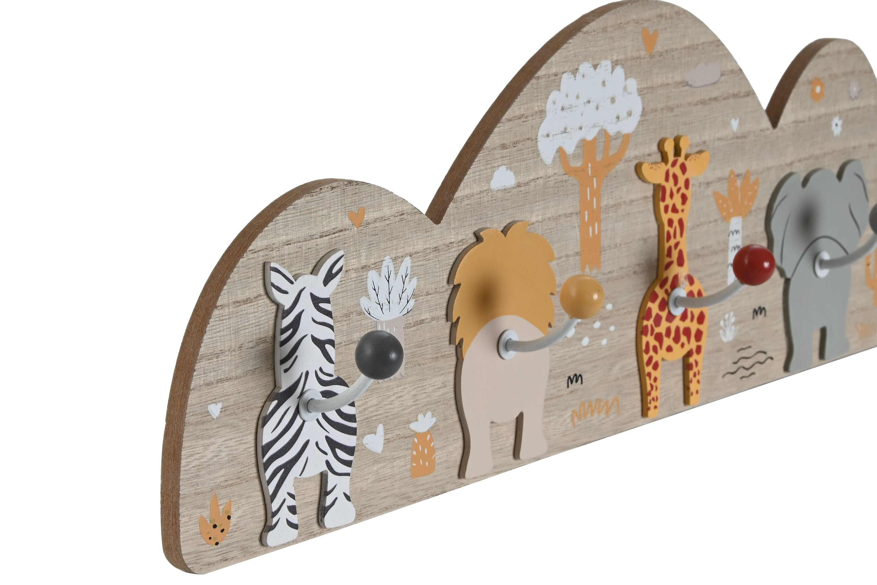 PERCHERO MDF METAL 40X5X15 4 PERCHAS NATURAL 2
