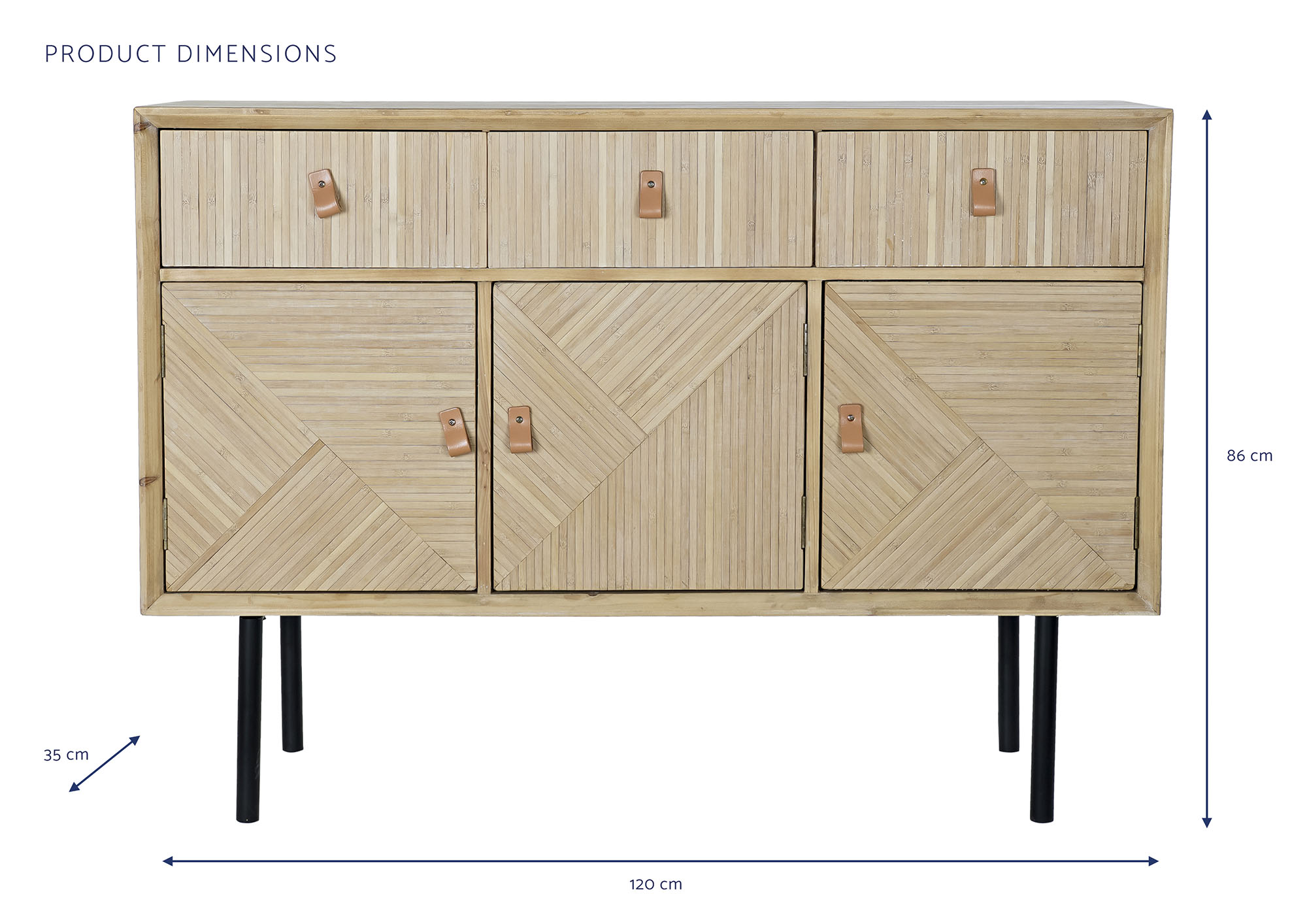 BUFFET ABETO MDF 120X35X86 NATURAL 5