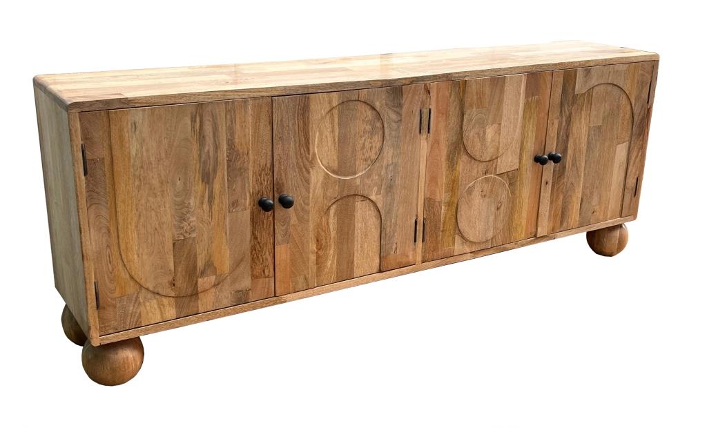 BUFFET MANGO 180X34X71 GEOMETRICO MARRON