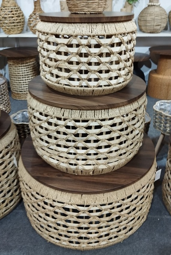 MESA CENTRO FIBRA MDF 40X40X27 NATURAL 2