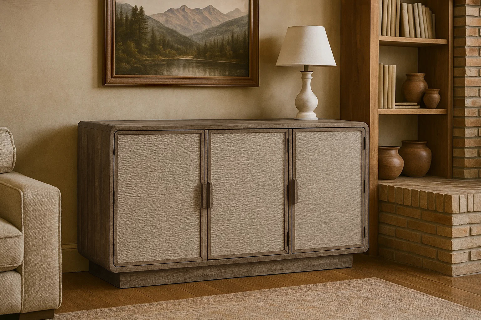 APARADOR MANGO YUTE 140X40X80 3 CAJONES NATURAL 2