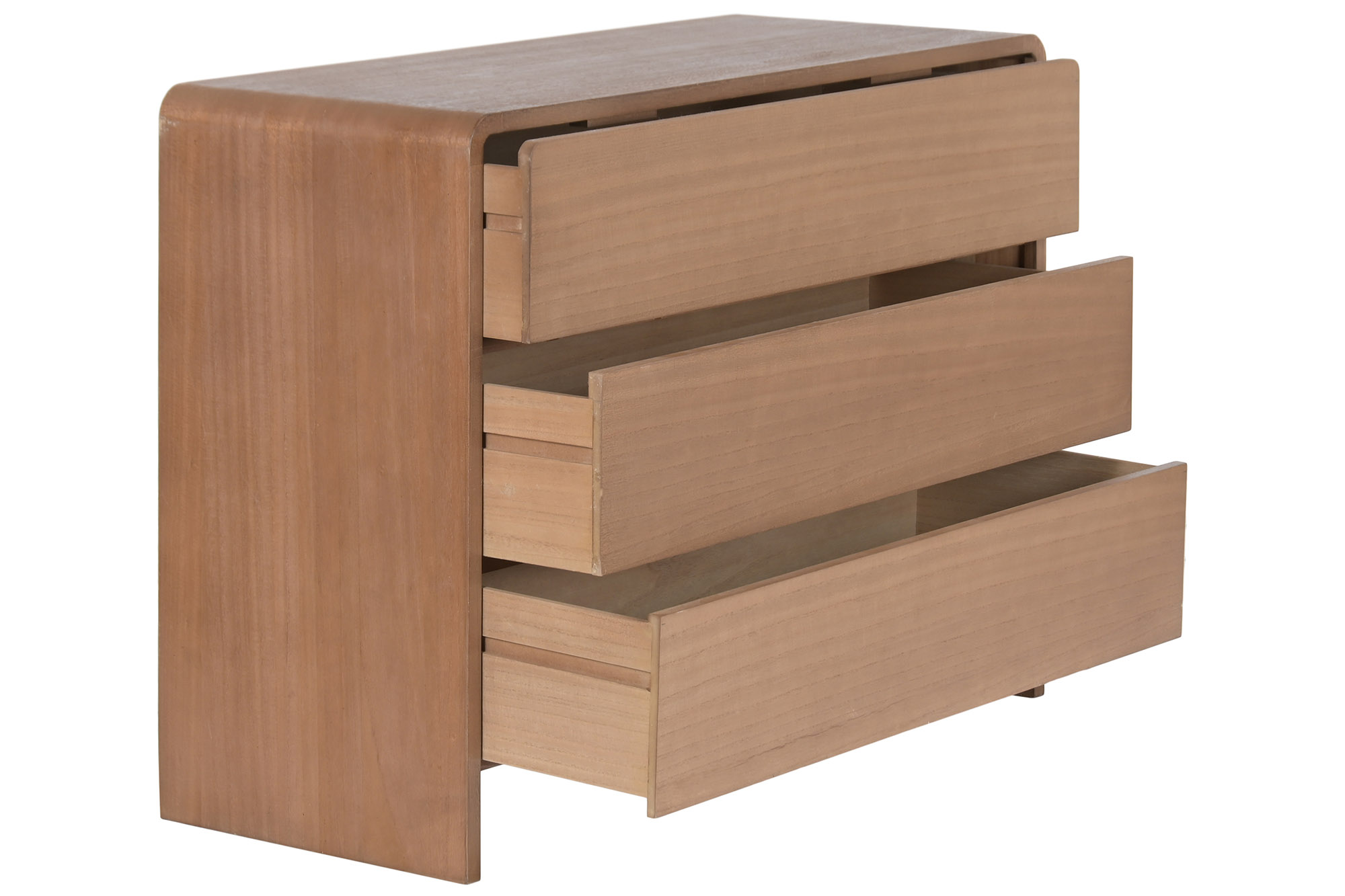 COMODA PAULOWNIA OLMO 100X40X80 3 CAJONES NATURAL 5