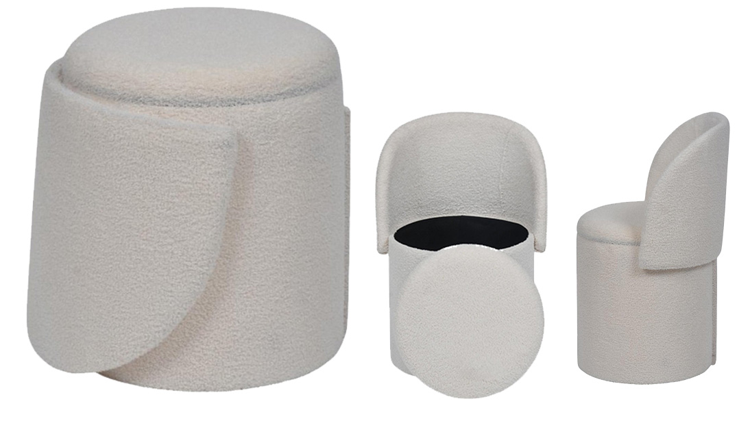 REPOSAPIES CHENILLA MADERA 46X43X63 CONVERTIBLE 3