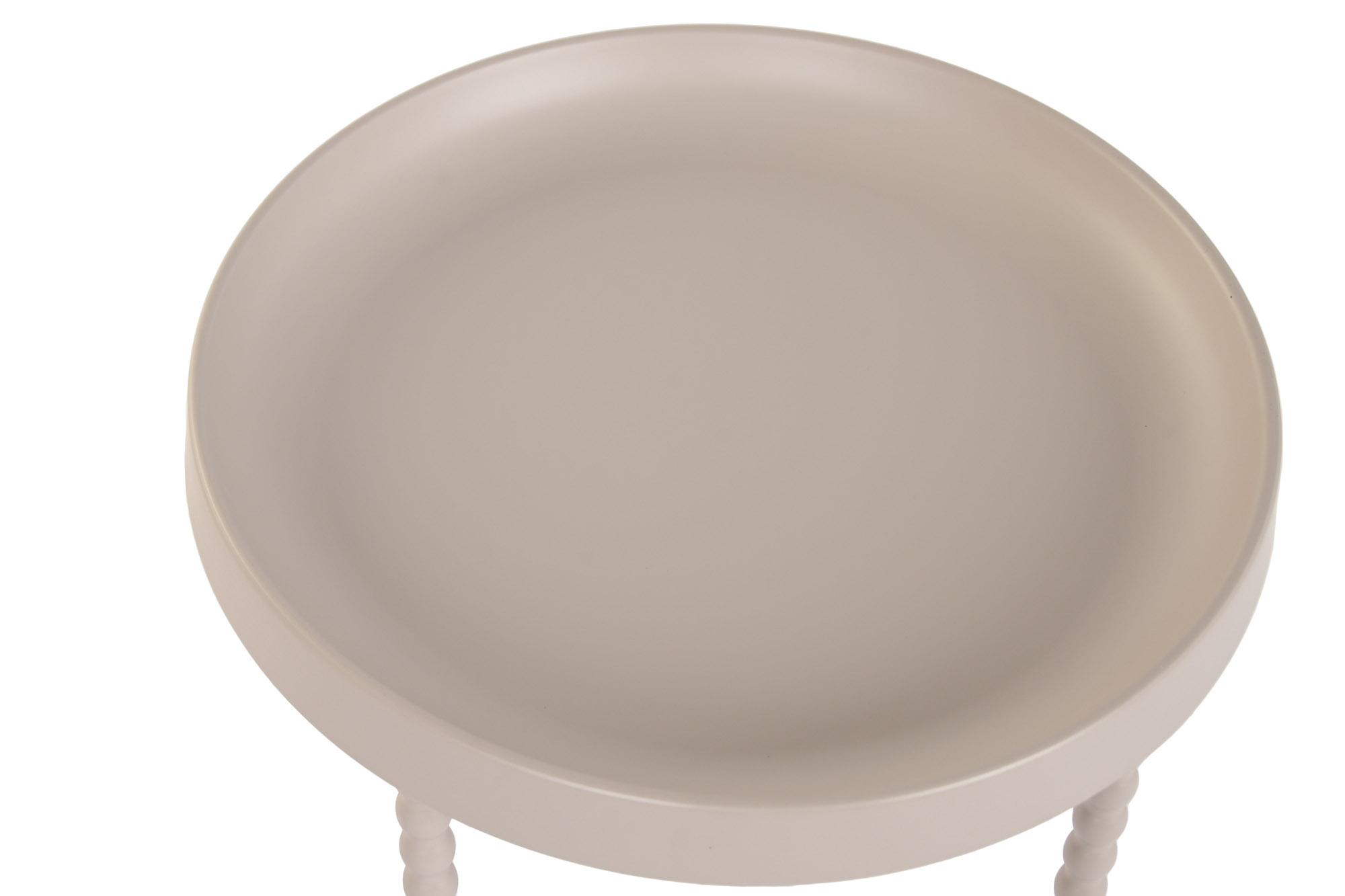 MESITA AUXILIAR SET 2 METAL 75X75X40 BOLAS CREMA