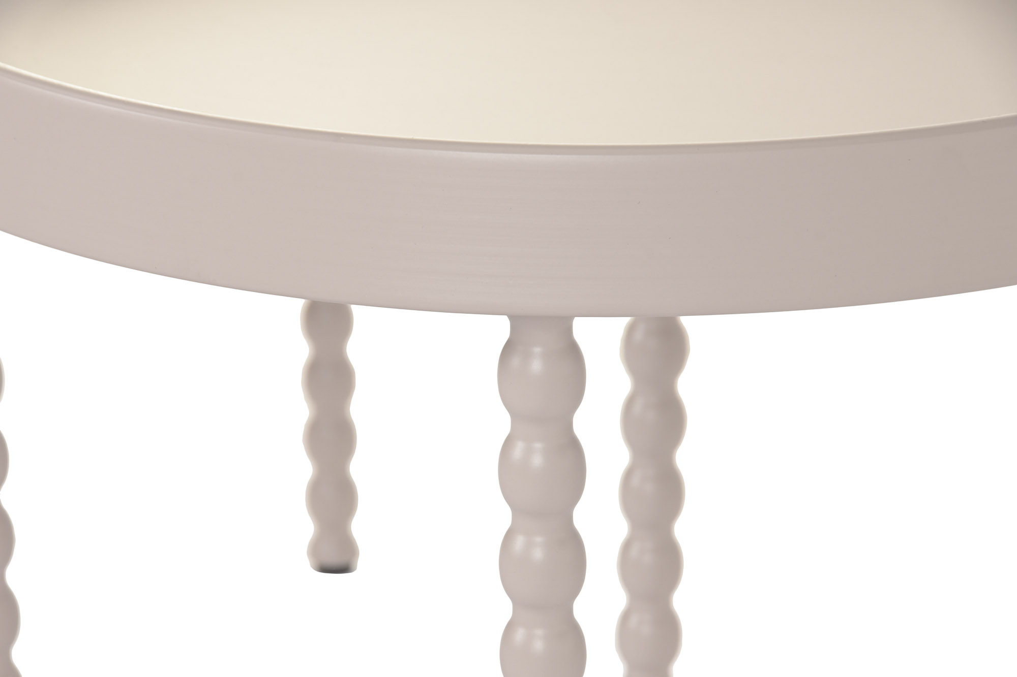 MESITA AUXILIAR SET 2 METAL 75X75X40 BOLAS CREMA 2