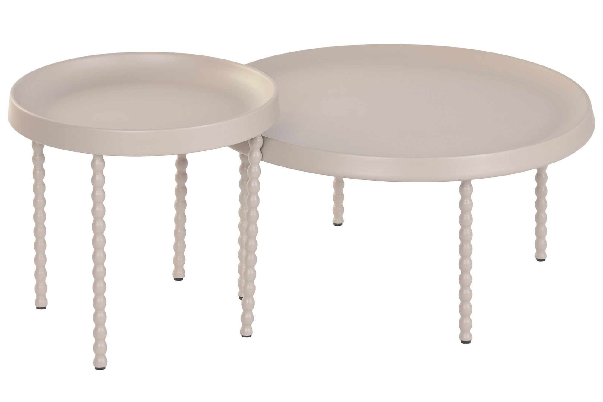 MESITA AUXILIAR SET 2 METAL 75X75X40 BOLAS CREMA 3
