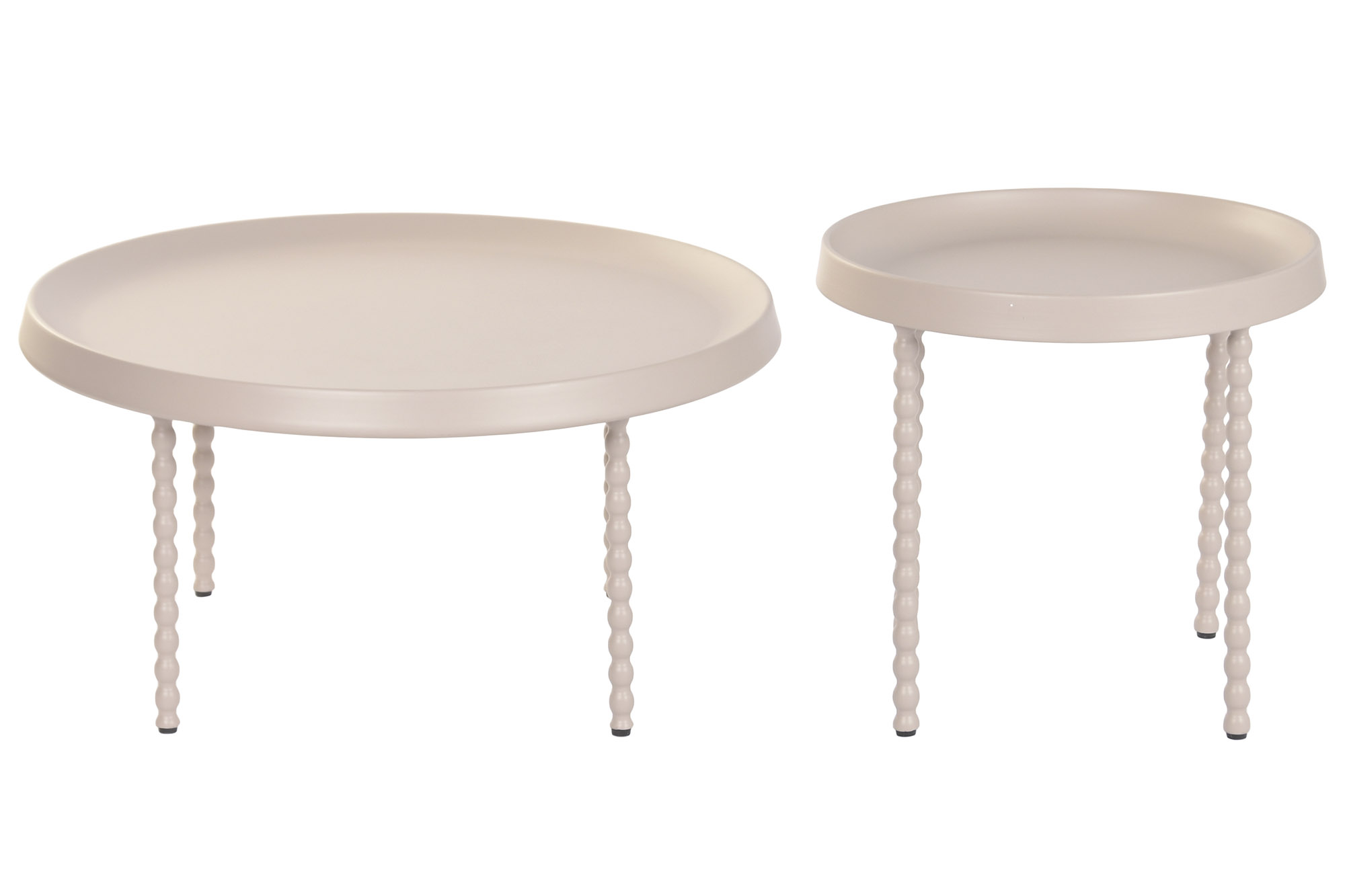 MESITA AUXILIAR SET 2 METAL 75X75X40 BOLAS CREMA 4