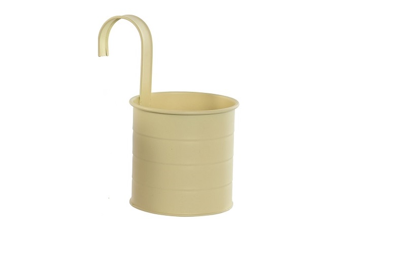 MACETERO METAL 11,5X11,5X21CM AMARILLO