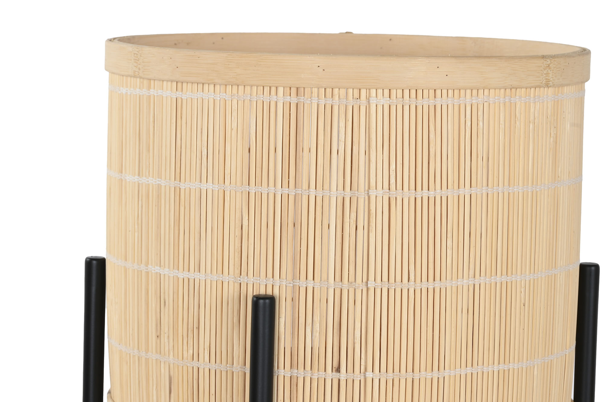 MACETERO BAMBU METAL 20X20X60CM NEGRO 2