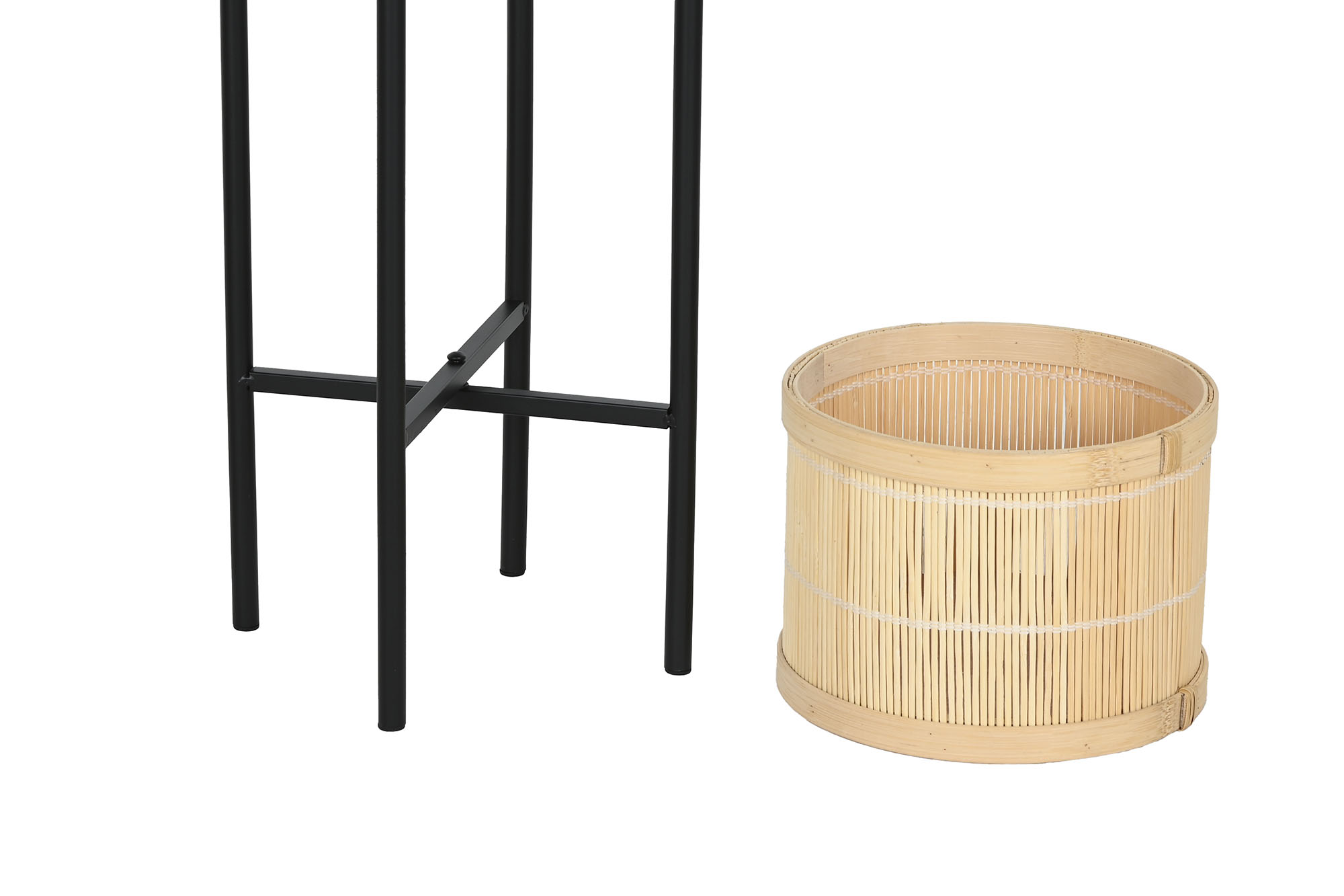 MACETERO BAMBU METAL 20X20X60CM NEGRO 3