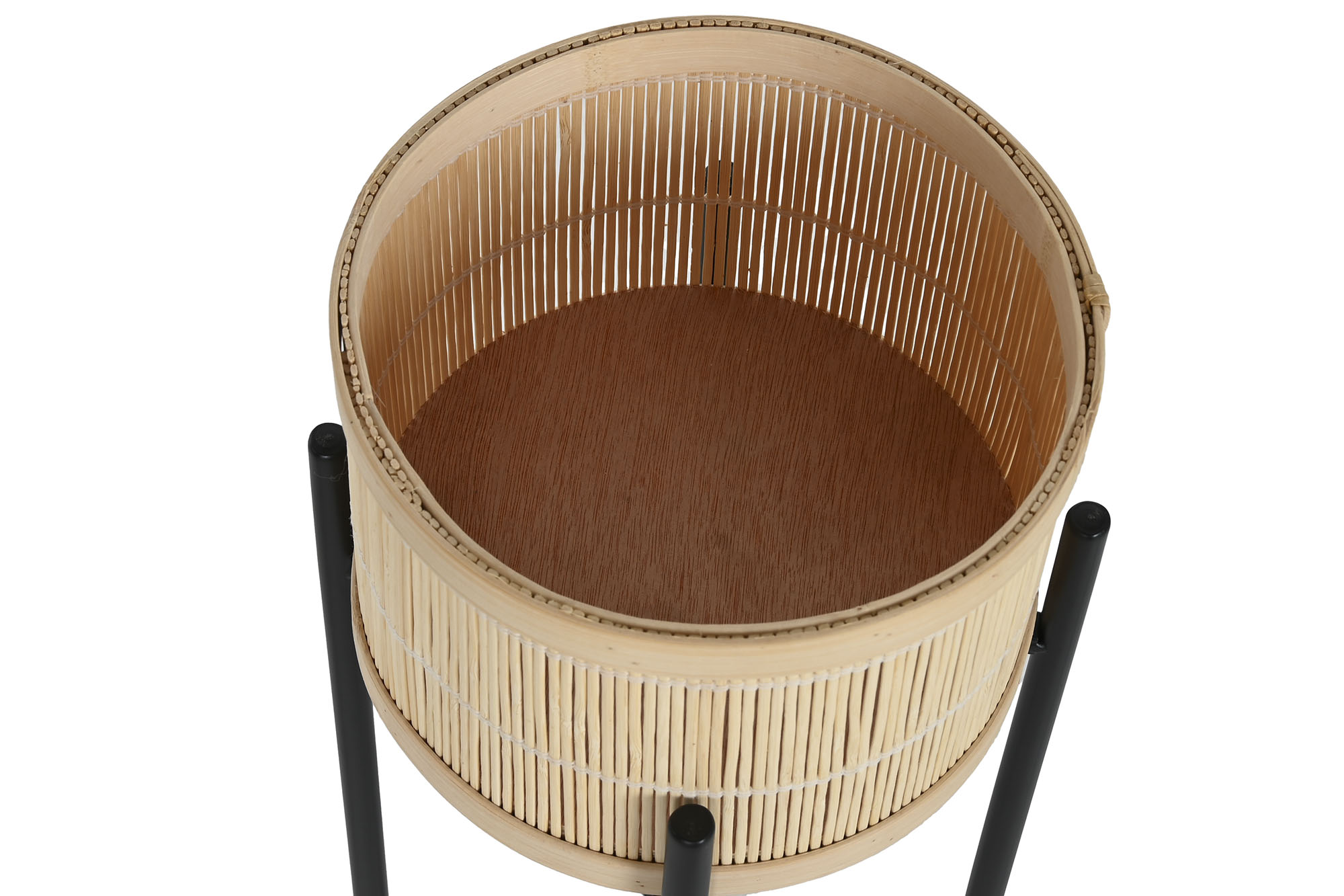 MACETERO BAMBU METAL 24X24X80CM NEGRO 4