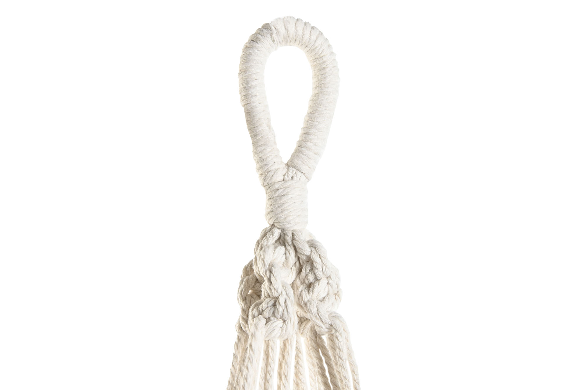 MACETERO MACRAME 30X30X100 COLGANTE BLANCO 4