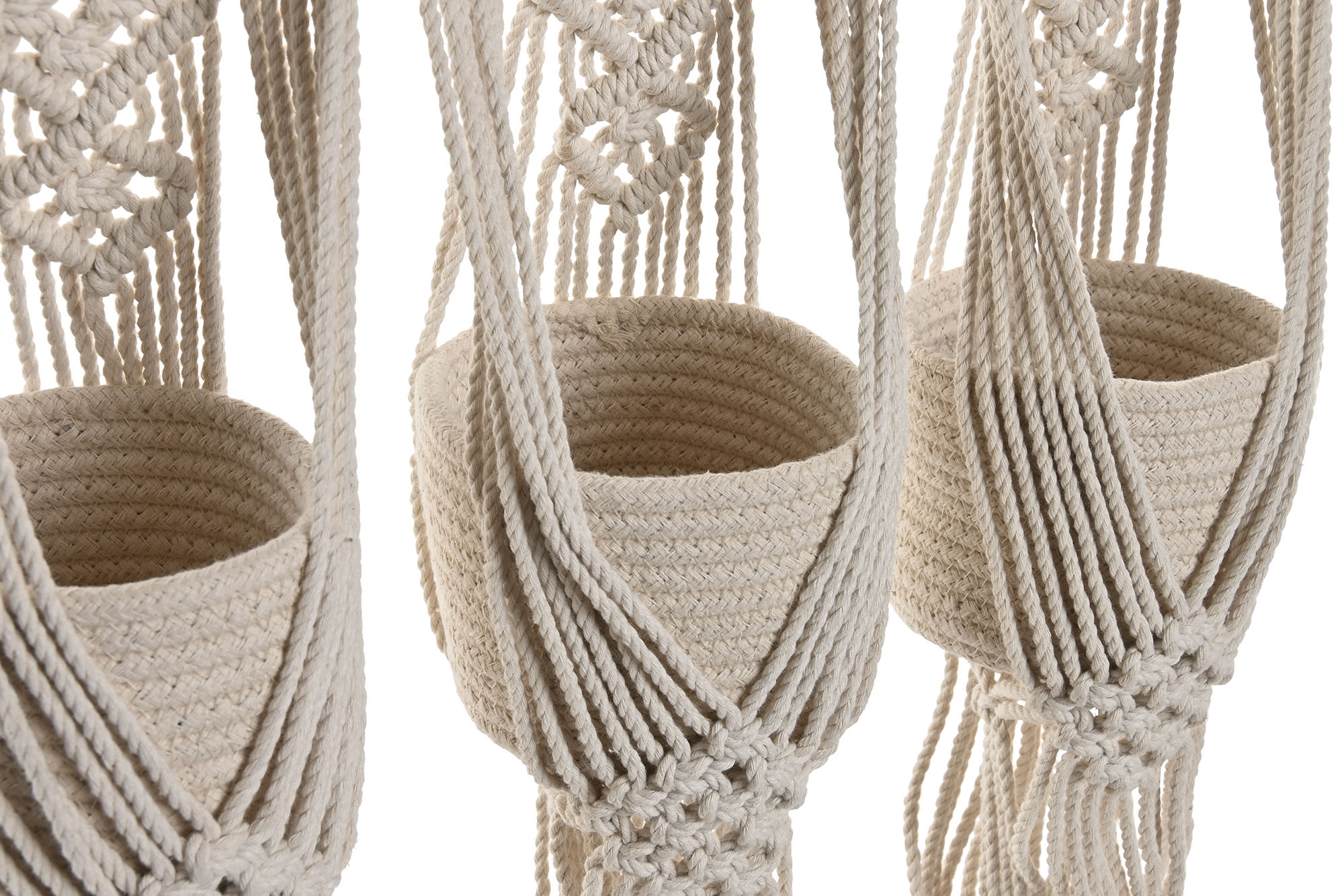 MACETERO ALGODON MADERA 46X2X93 MACRAME 3