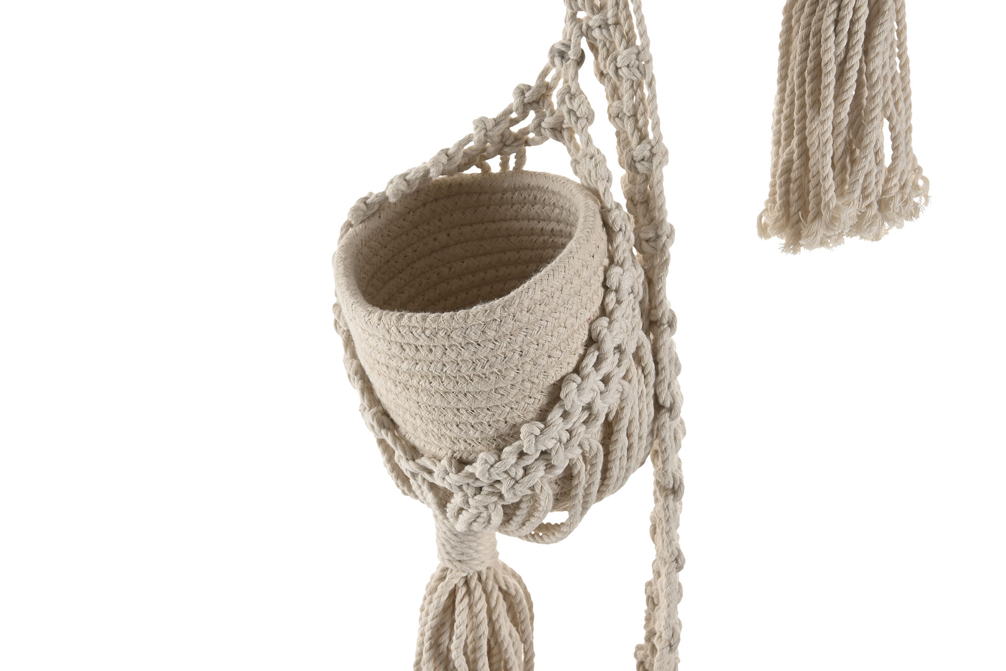 MACETERO ALGODON MADERA 46X2X93 MACRAME 7