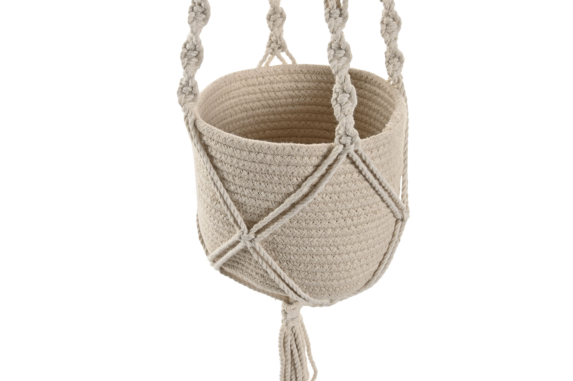 MACETERO ALGODON 15X15X90 MACRAME TEJIDO A MANO 2