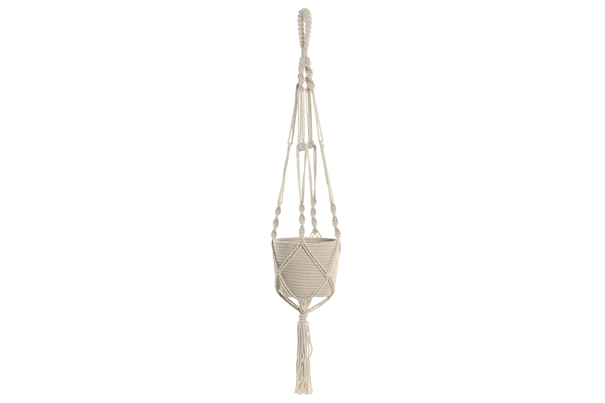 MACETERO ALGODON 15X15X90 MACRAME TEJIDO A MANO