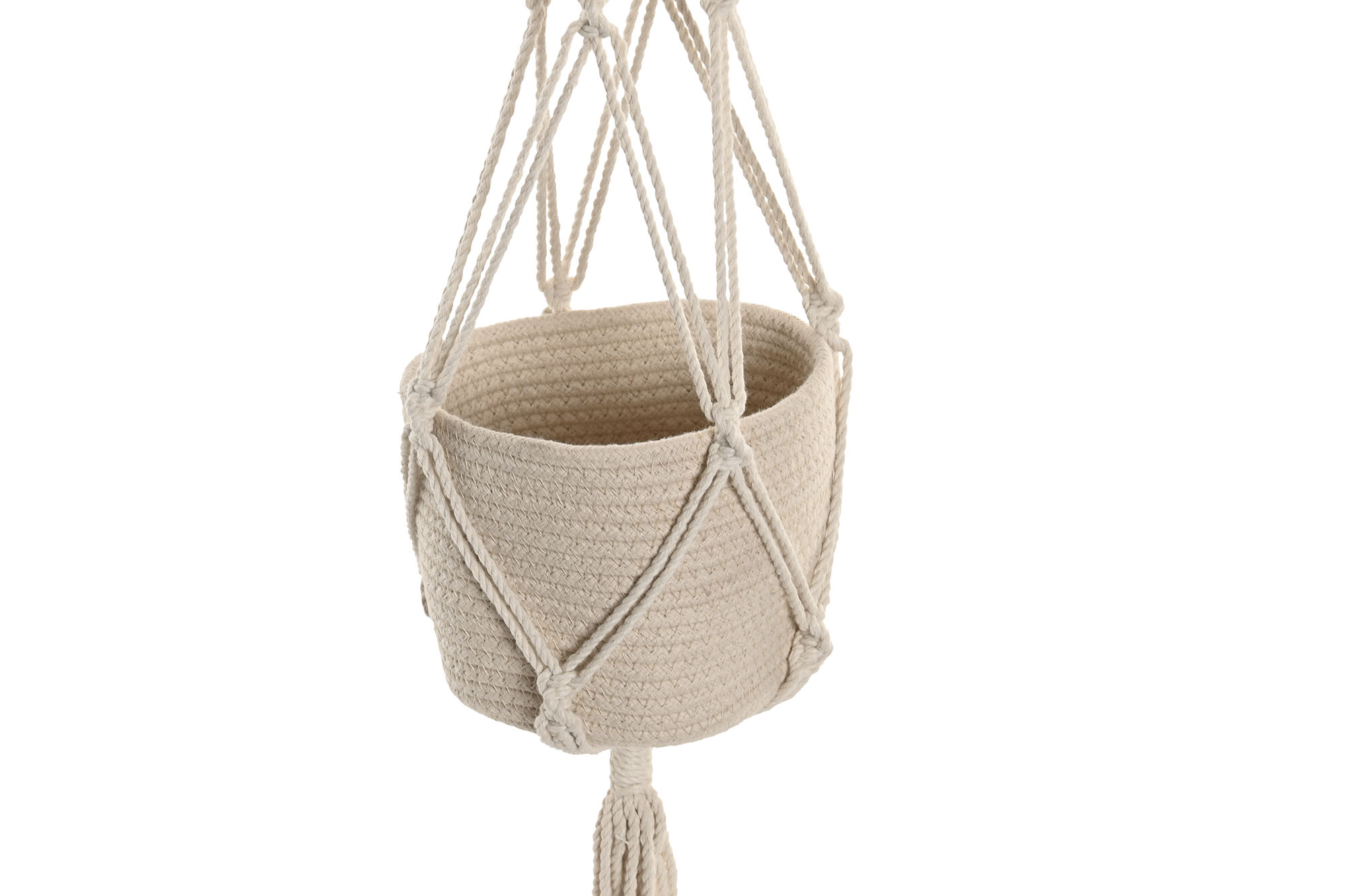 MACETERO ALGODON 15X15X130 MACRAME TEJIDO A MANO 2