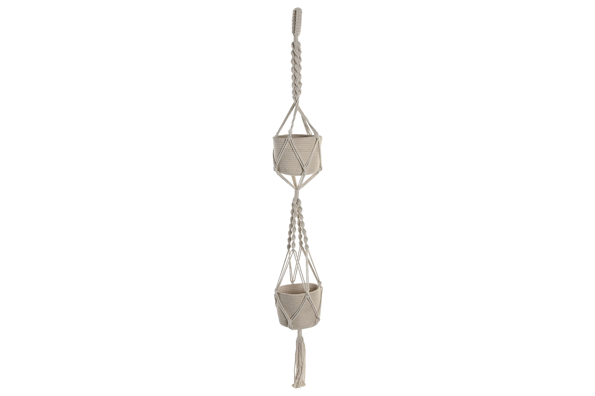 MACETERO ALGODON 15X15X130 MACRAME TEJIDO A MANO
