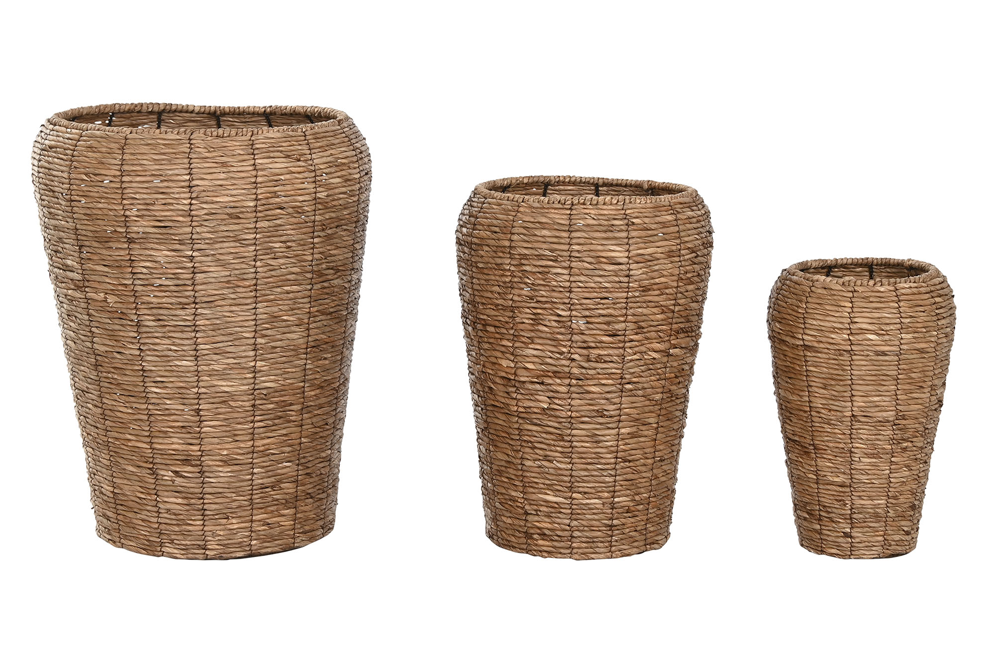 MACETERO FIBRA METAL 30X30X51 NATURAL MARRON 2