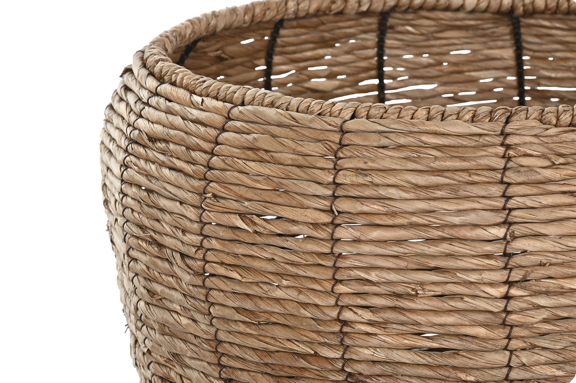 MACETERO FIBRA METAL 20X20X41  NATURAL MARRON 3