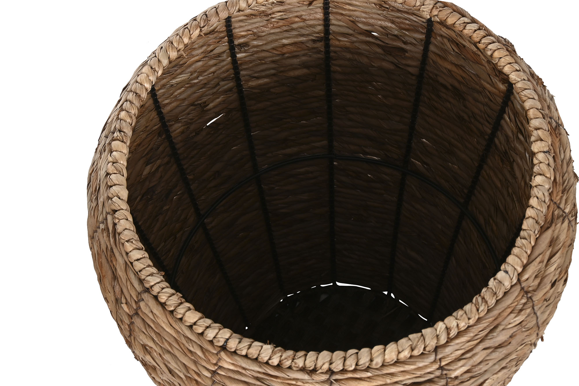 MACETERO FIBRA METAL 30X30X51 NATURAL MARRON 4