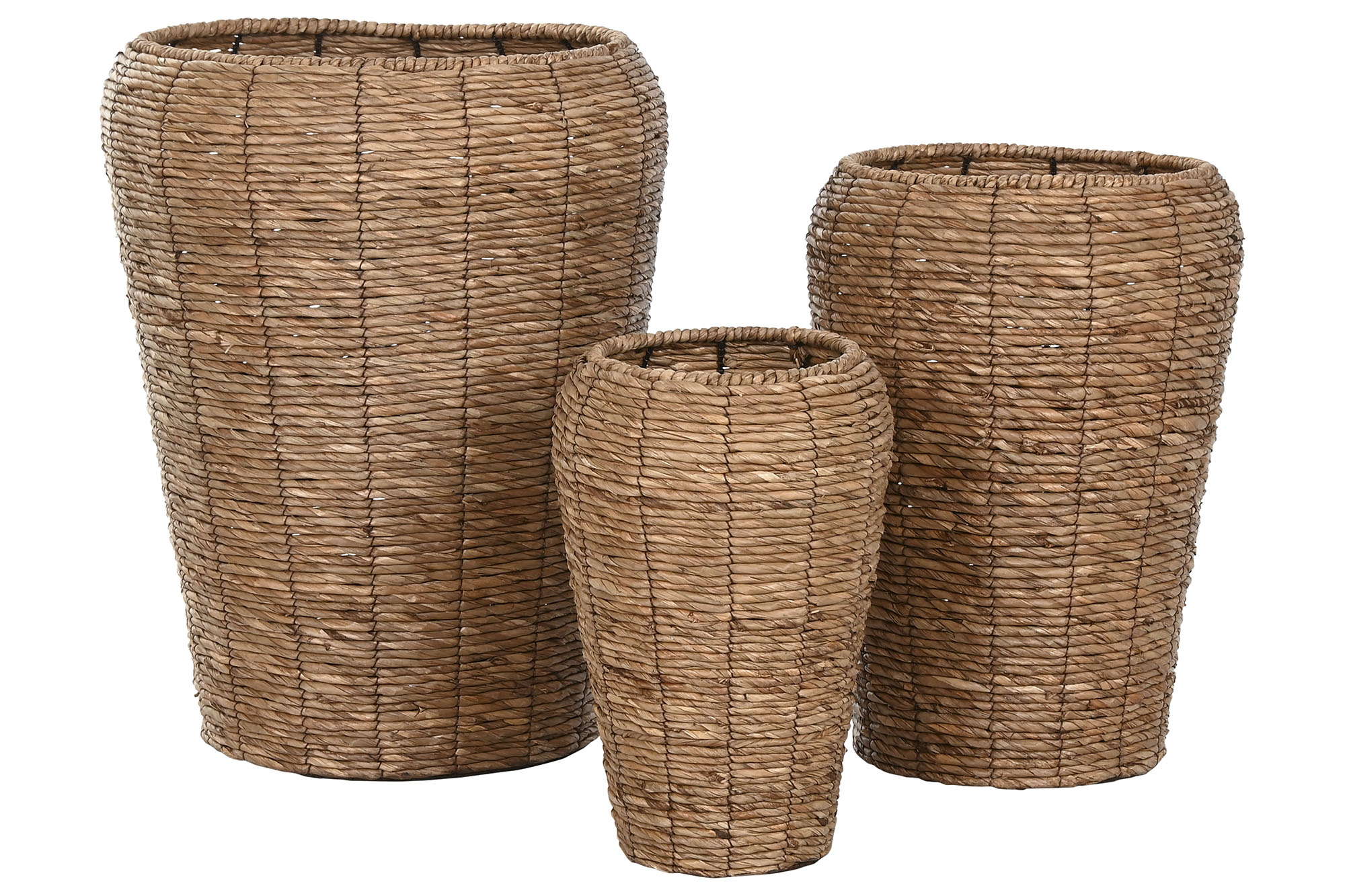 MACETERO FIBRA METAL 20X20X41  NATURAL MARRON