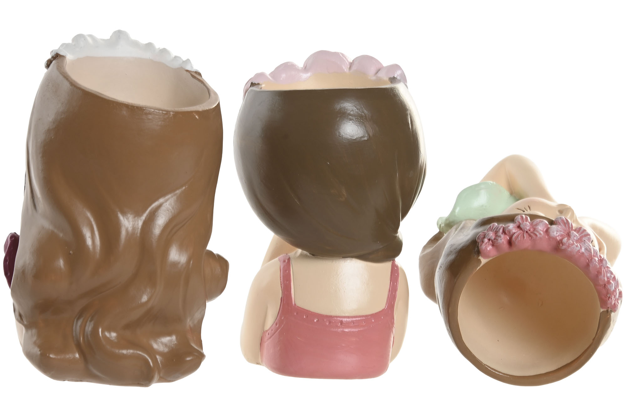 MACETERO RESINA 10X9X15 CHICA ROSA 3