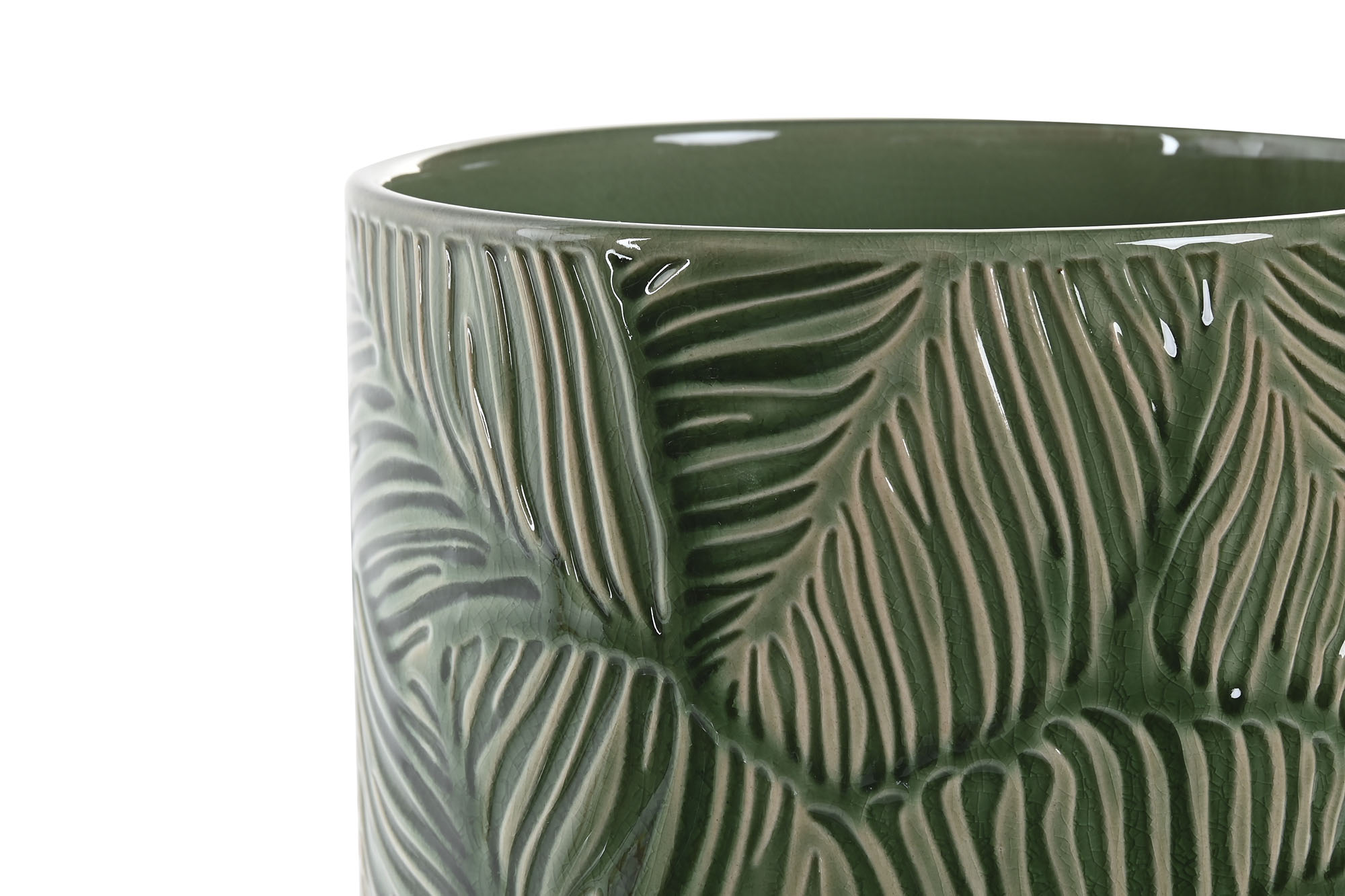 MACETA CERAMICA 13X13X13 RECIPIENTE VERDE 3