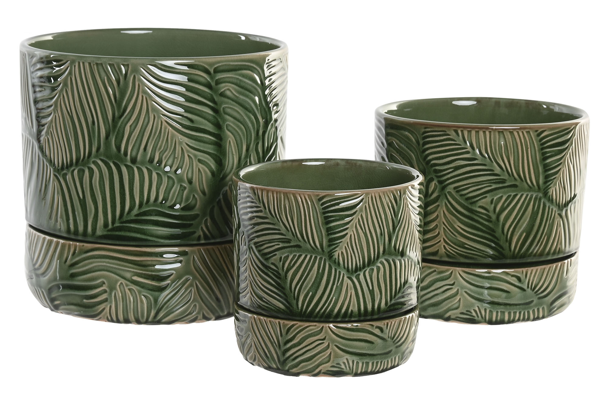 MACETA CERAMICA 13X13X13 RECIPIENTE VERDE 5