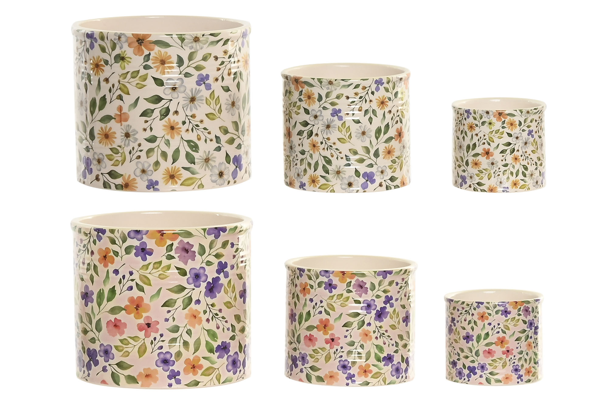MACETERO CERAMICA 13,6X13,6X11,8 FLORAL VERDE