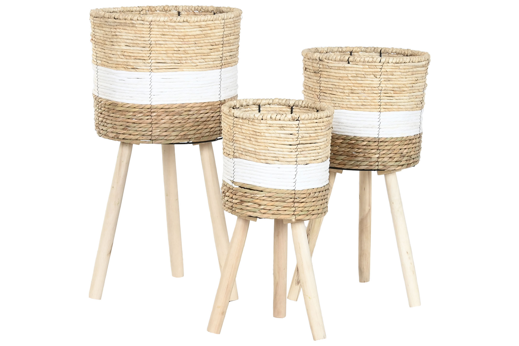 MACETERO FIBRA MADERA 19X19X45 NATURAL 4