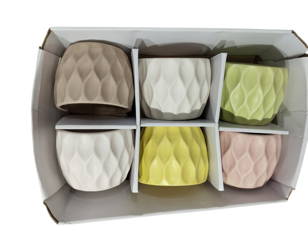 MACETA DOLOMITE 12X12X10 ROMBO BLANCO 4