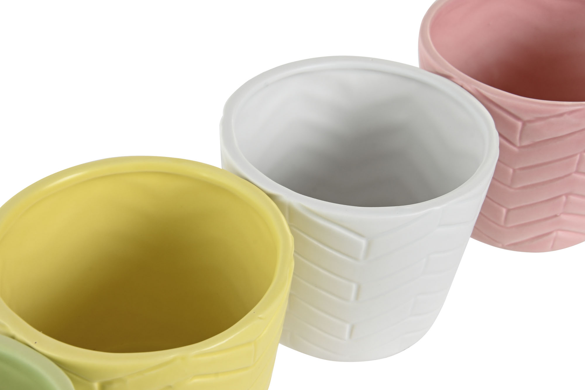 MACETA DOLOMITE 12X12X10 ZIGZAG ROSA 3