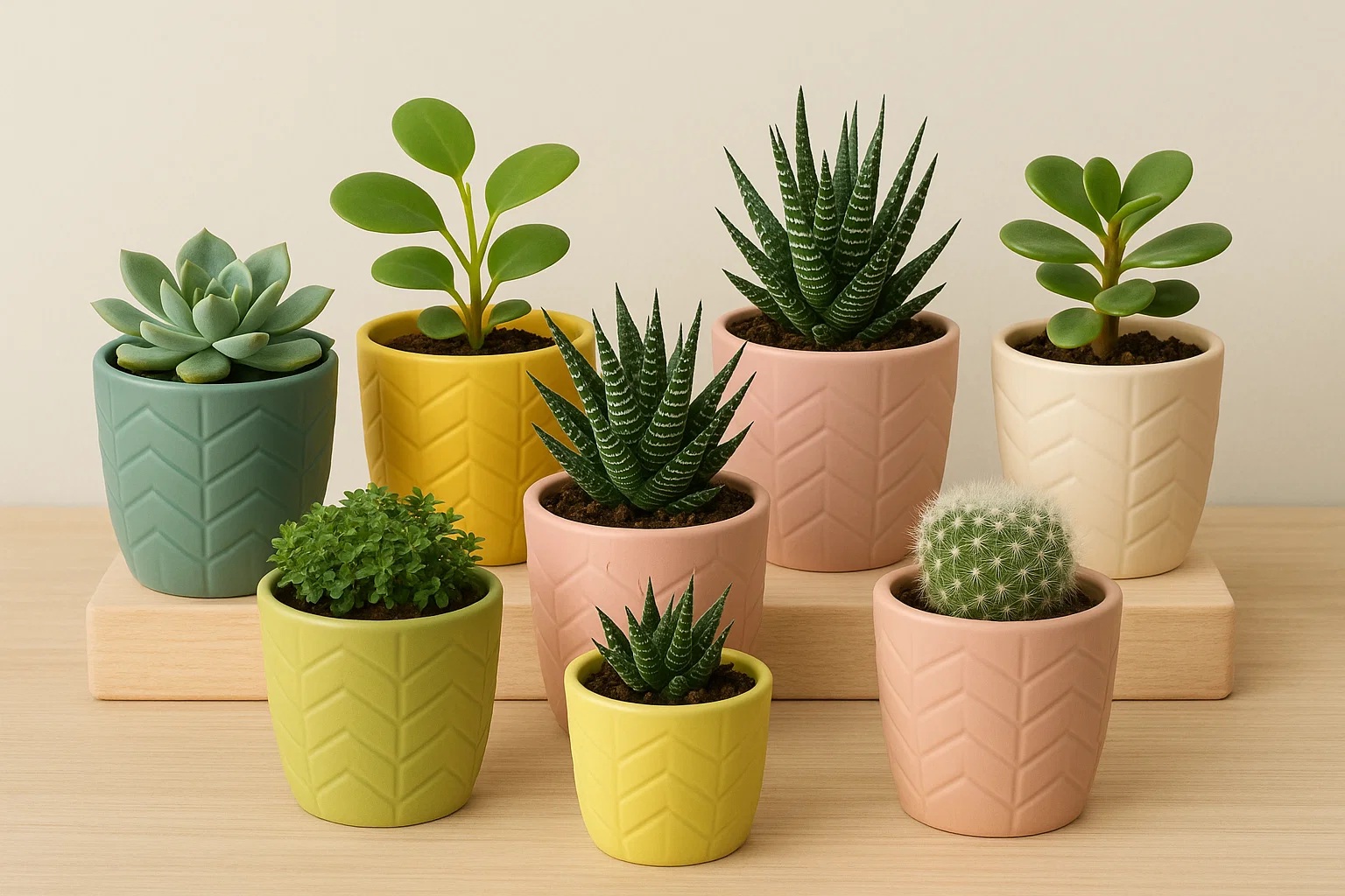 MACETA DOLOMITE 12X12X10 ZIGZAG BEIGE 4